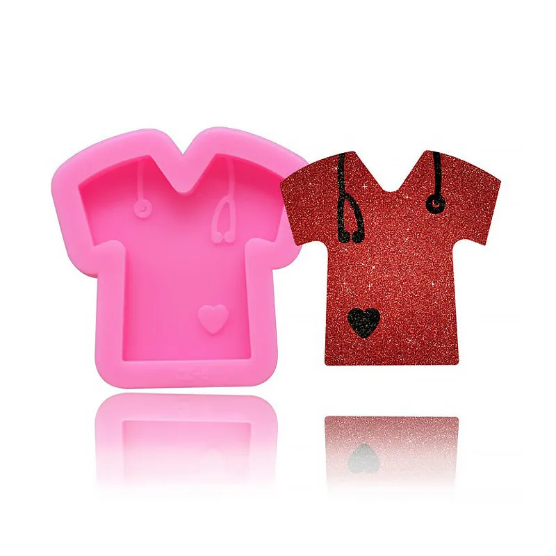 1 piece Cute Silicone Cloth Mold Clothes Keychain Mold with a hole 10337450