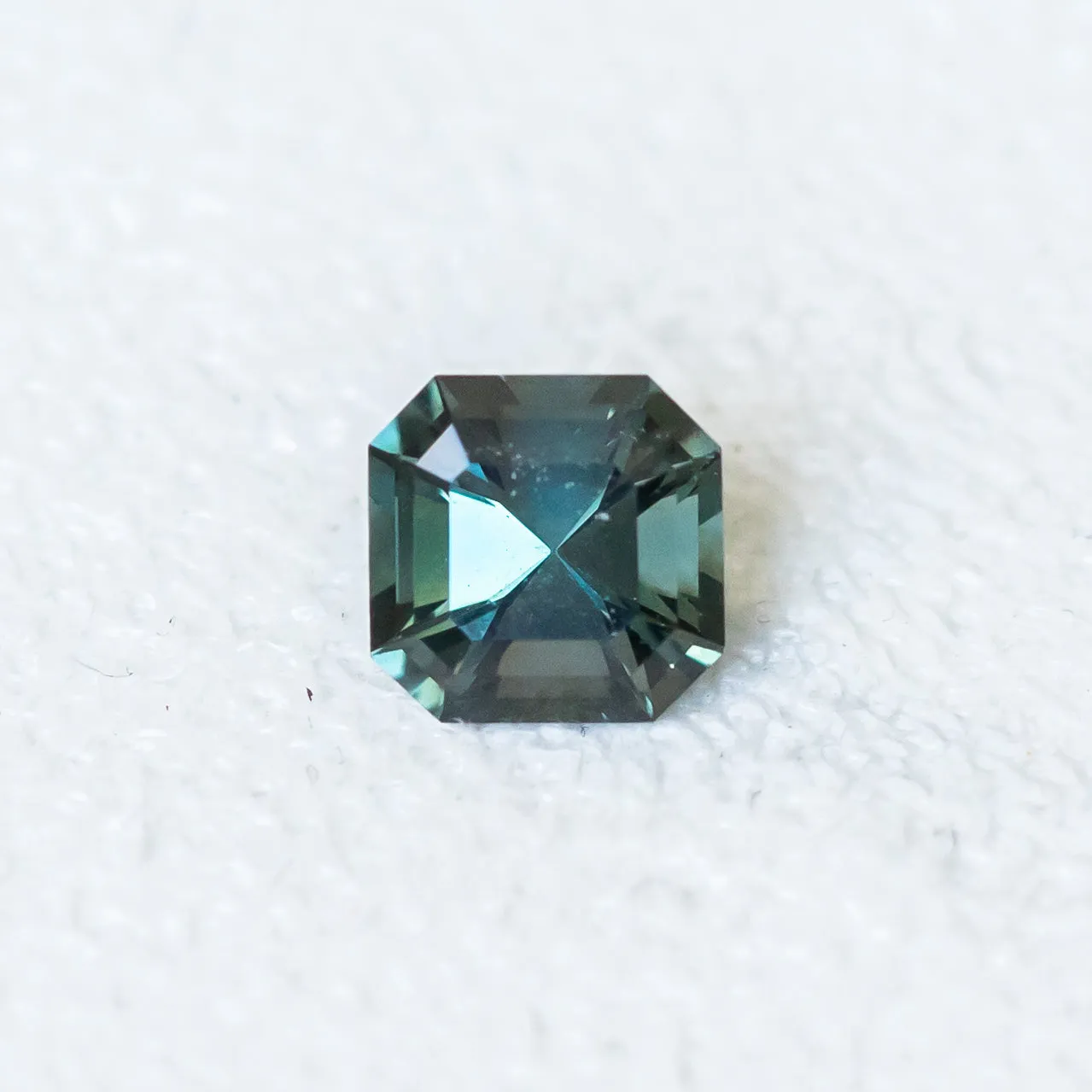 1.60CT SQUARE RADIANT CUT MADAGASCAR SAPPHIRE, TEAL BLUE GREEN, 6.43X6.35X4.86