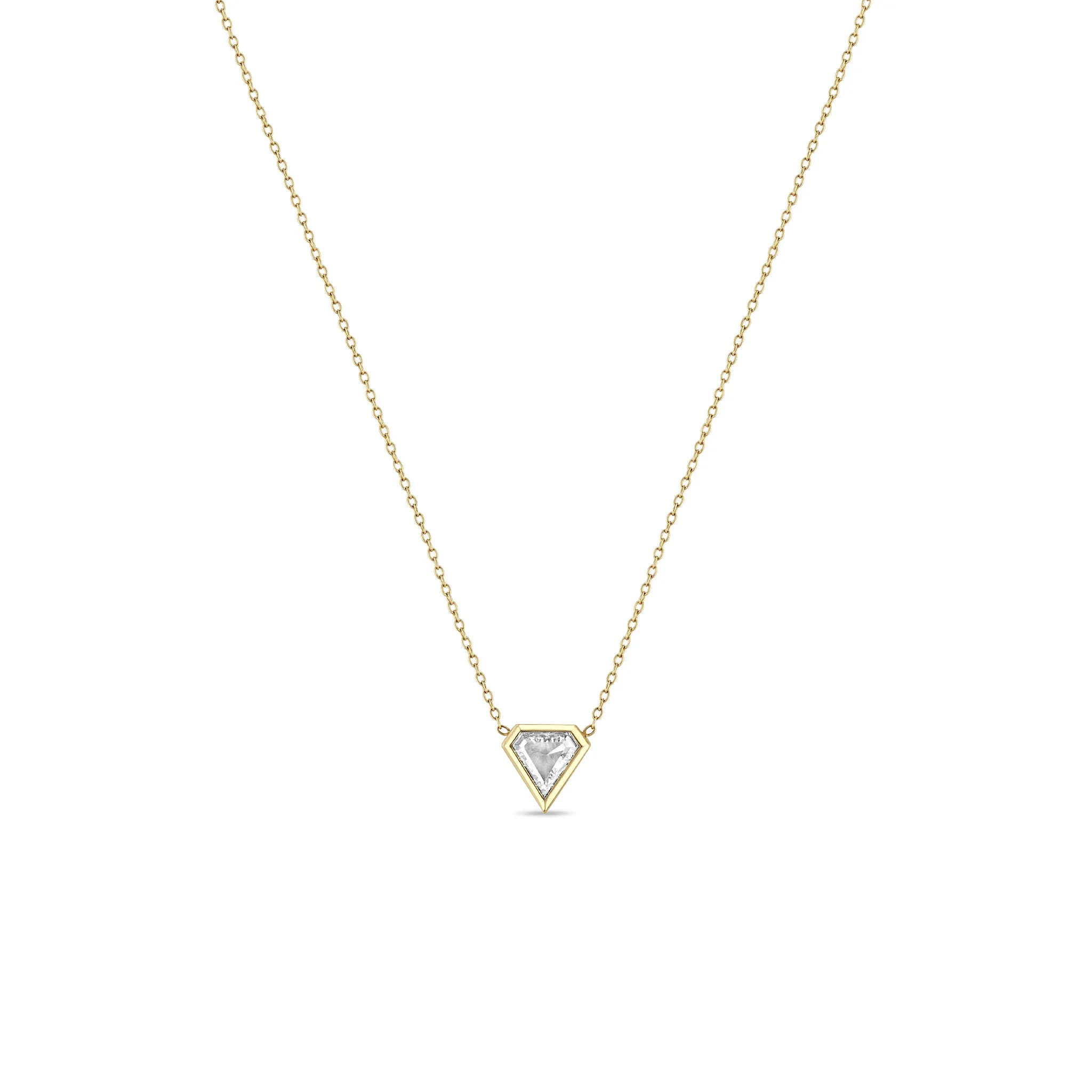 .65 ctw Shield Diamond Bezel Necklace