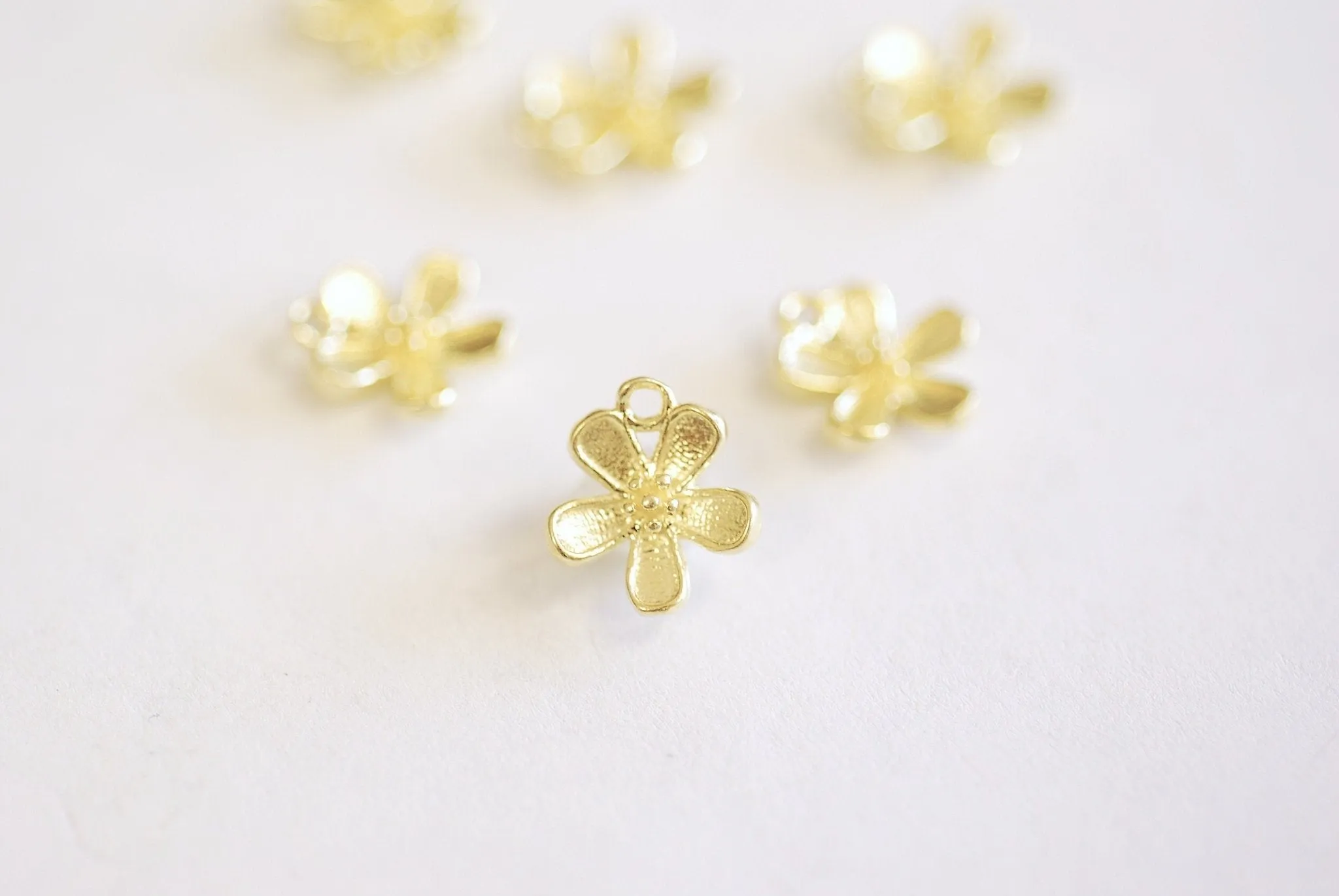 925 Sterling Silver or Vermeil Gold 18k Flower Daisy Charm Nature Floral Plumeria Sunflower Dandelion Charm Pendant