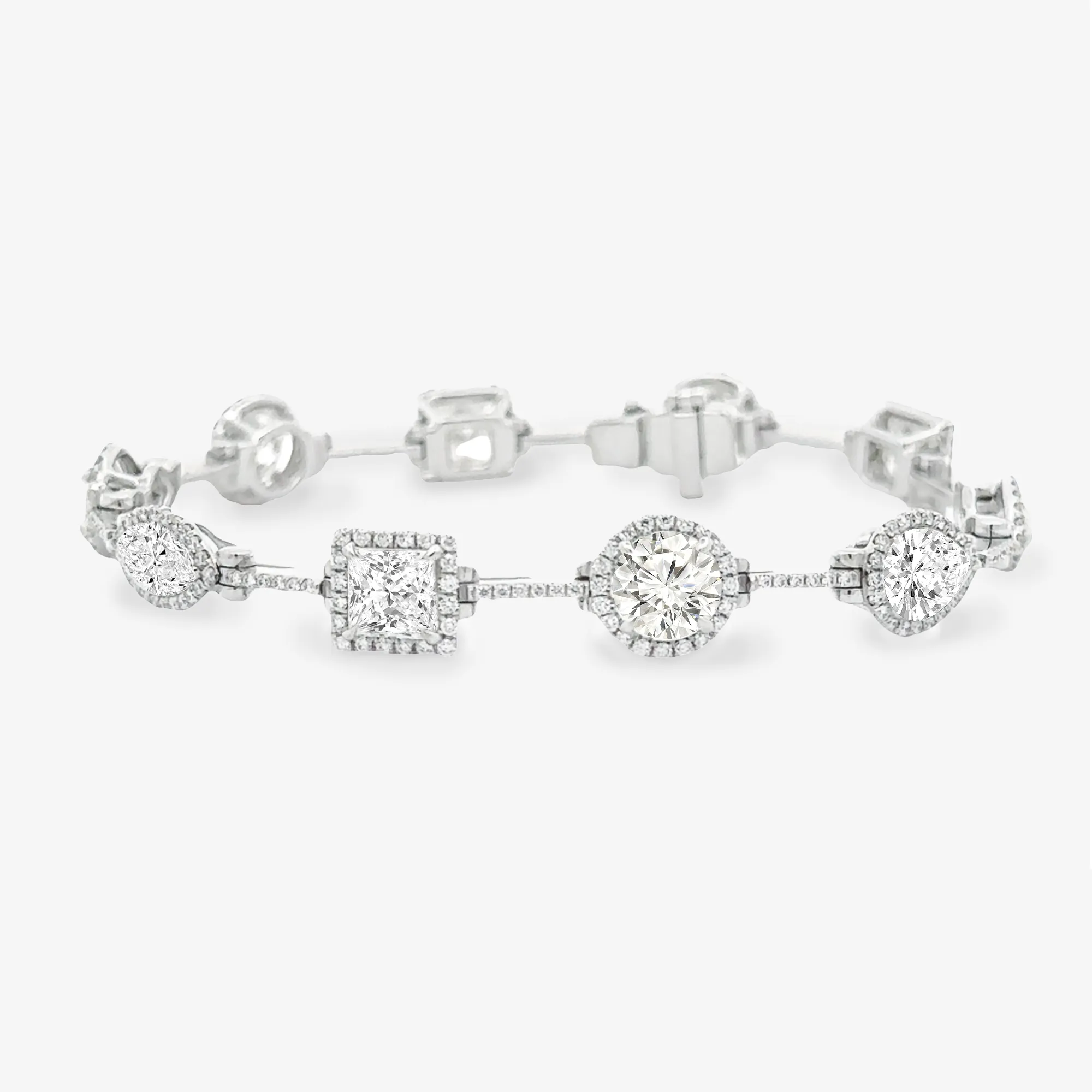 9.40CT Mixed Shapes & Halos Bracelet