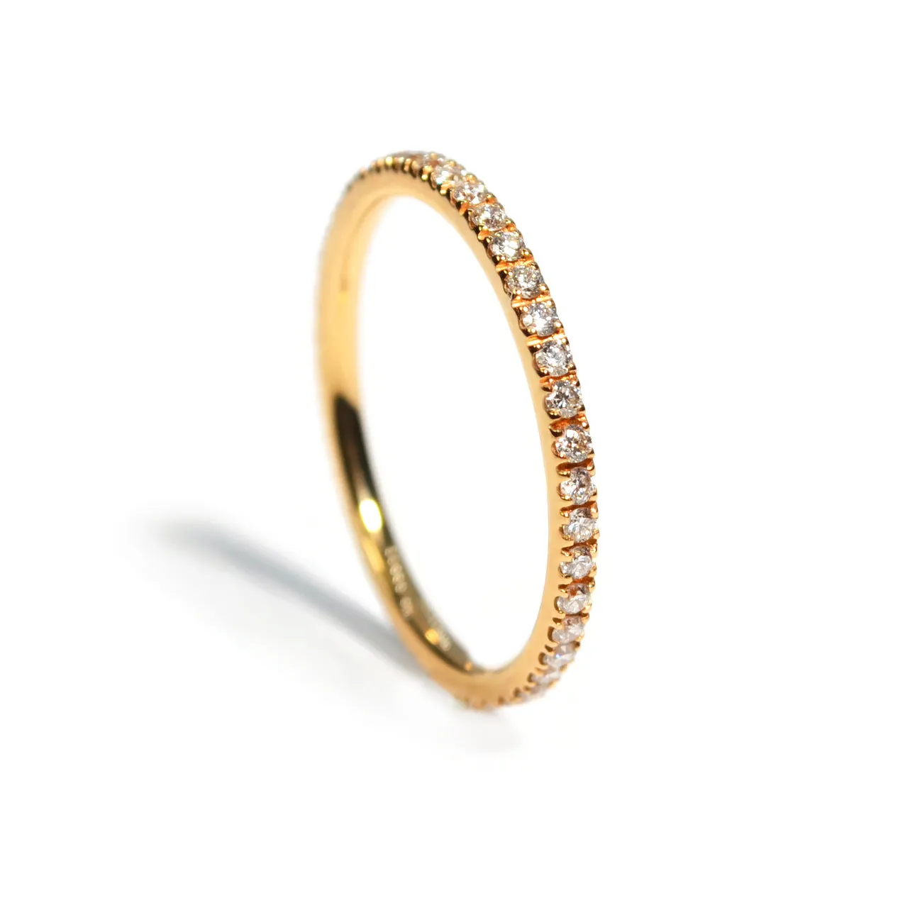 A & Furst - France - Eternity Band Ring with White Diamonds all around, 18k Rose Gold