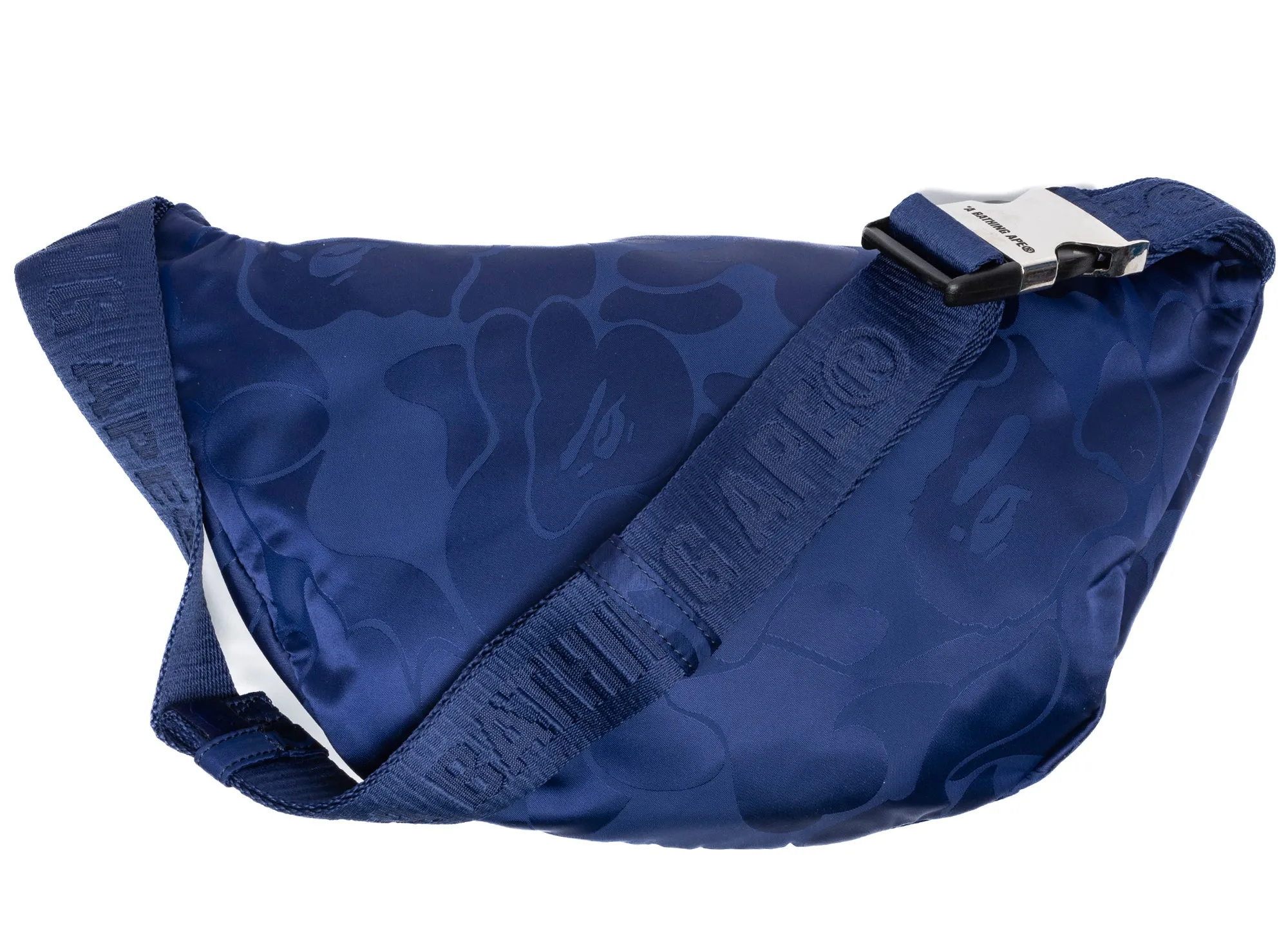 A Bathing Ape Tonal Solid Camo Waist Bag in Navy