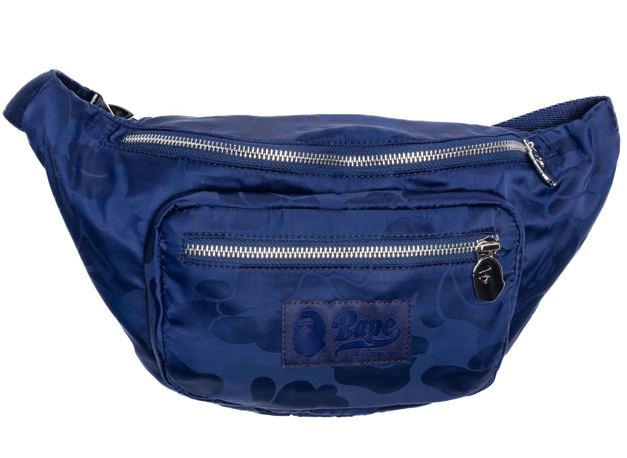 A Bathing Ape Tonal Solid Camo Waist Bag in Navy