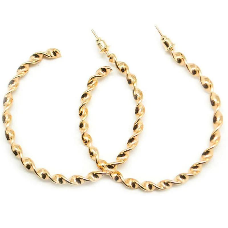 A Whirl and a Twirl Gold Hoop Earring