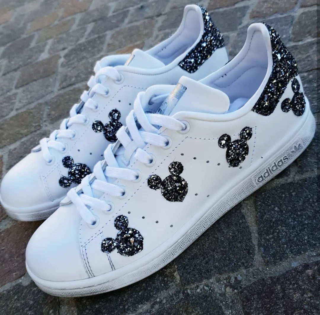 Adidas Stan Smith Topolini Black Silver Glitter