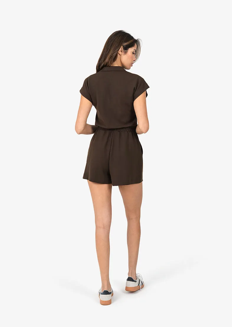 All-Around Lounge Romper Coffee