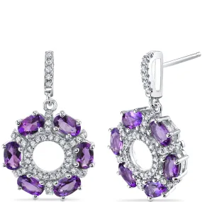 Amethyst Wreath Earrings Sterling Silver