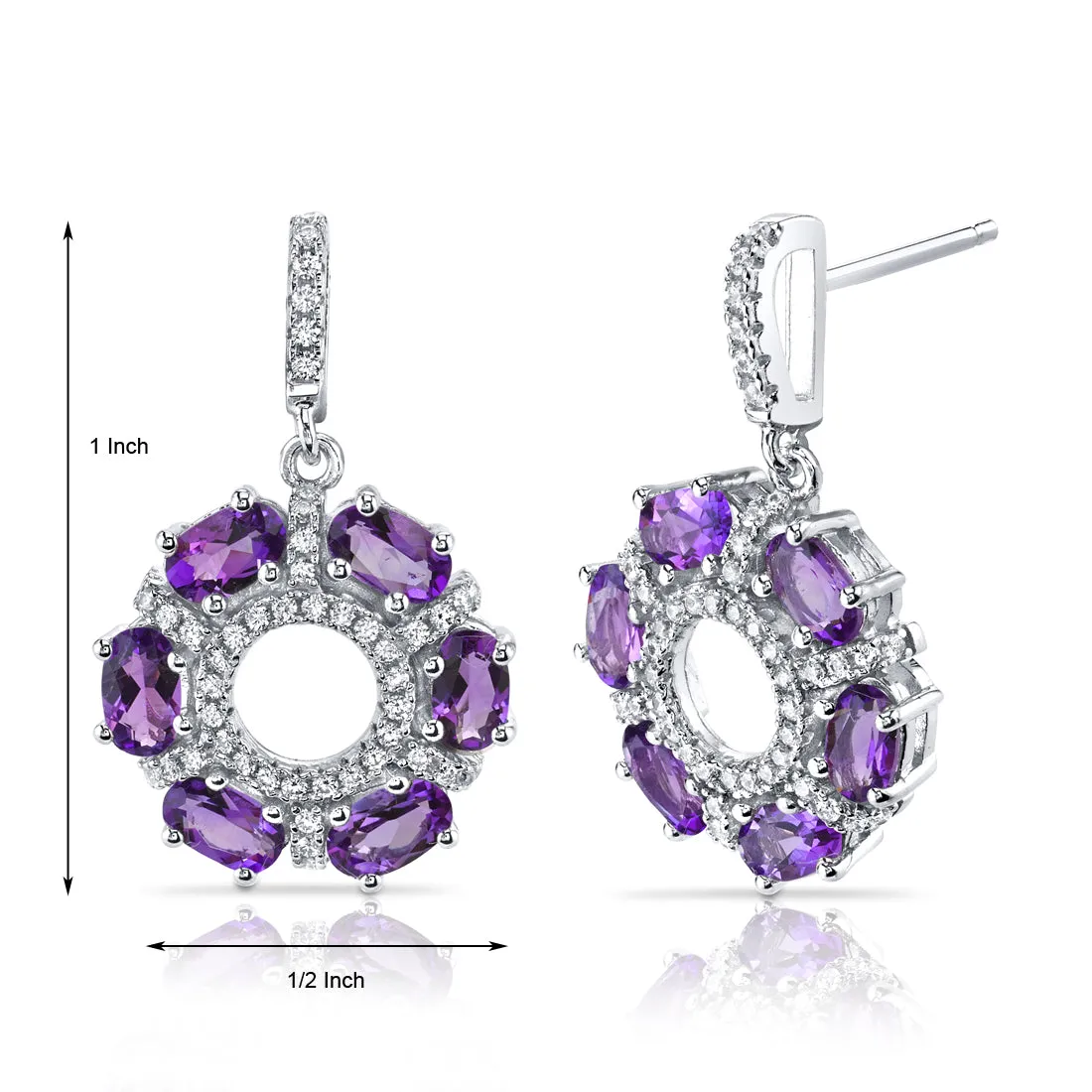 Amethyst Wreath Earrings Sterling Silver