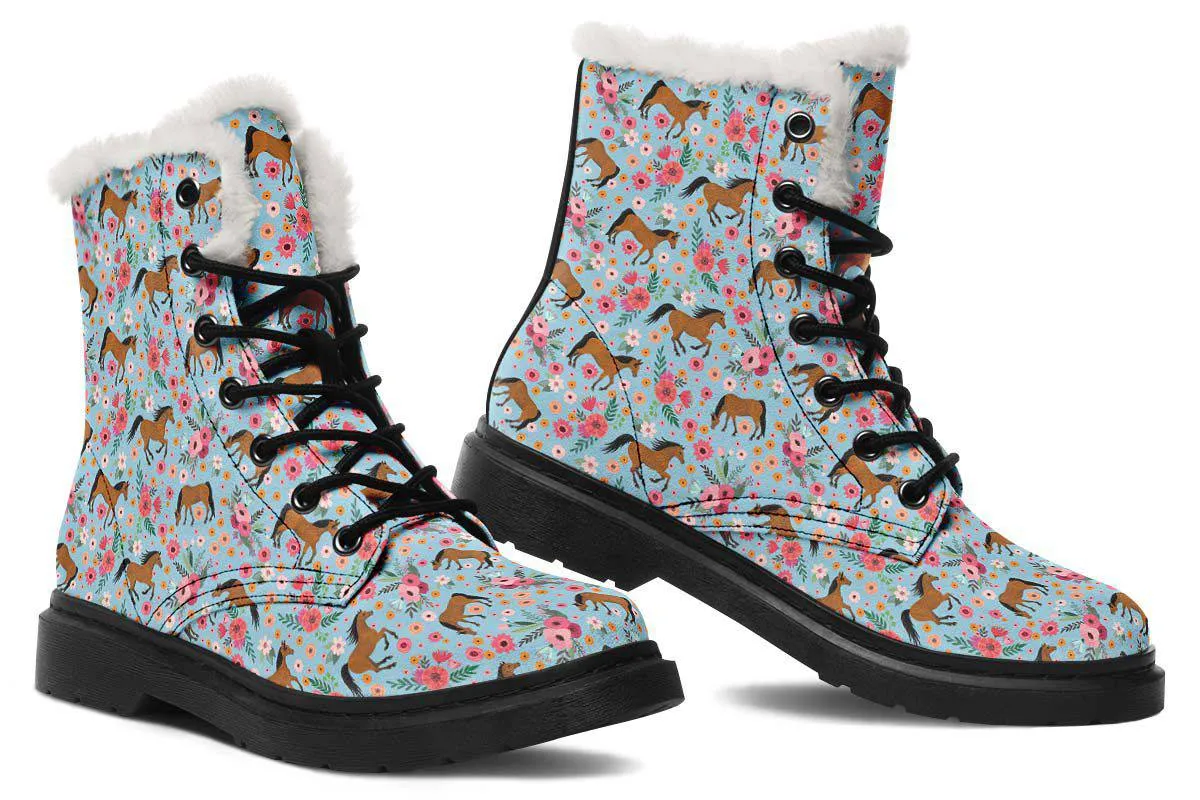 Arabian Horse Flower Winter Boots