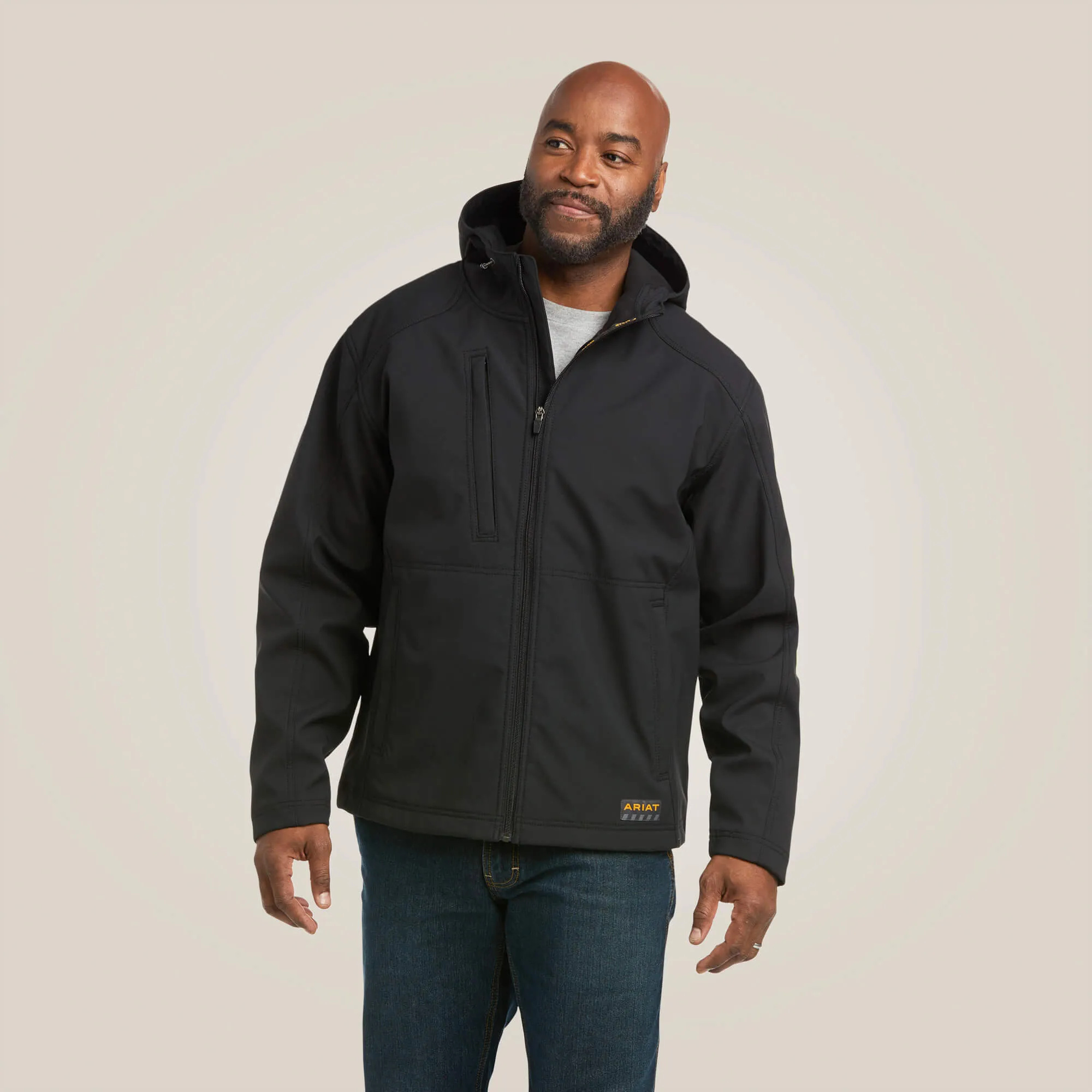 Ariat Rebar Stretch Canvas Softshell Hooded Logo Jacket