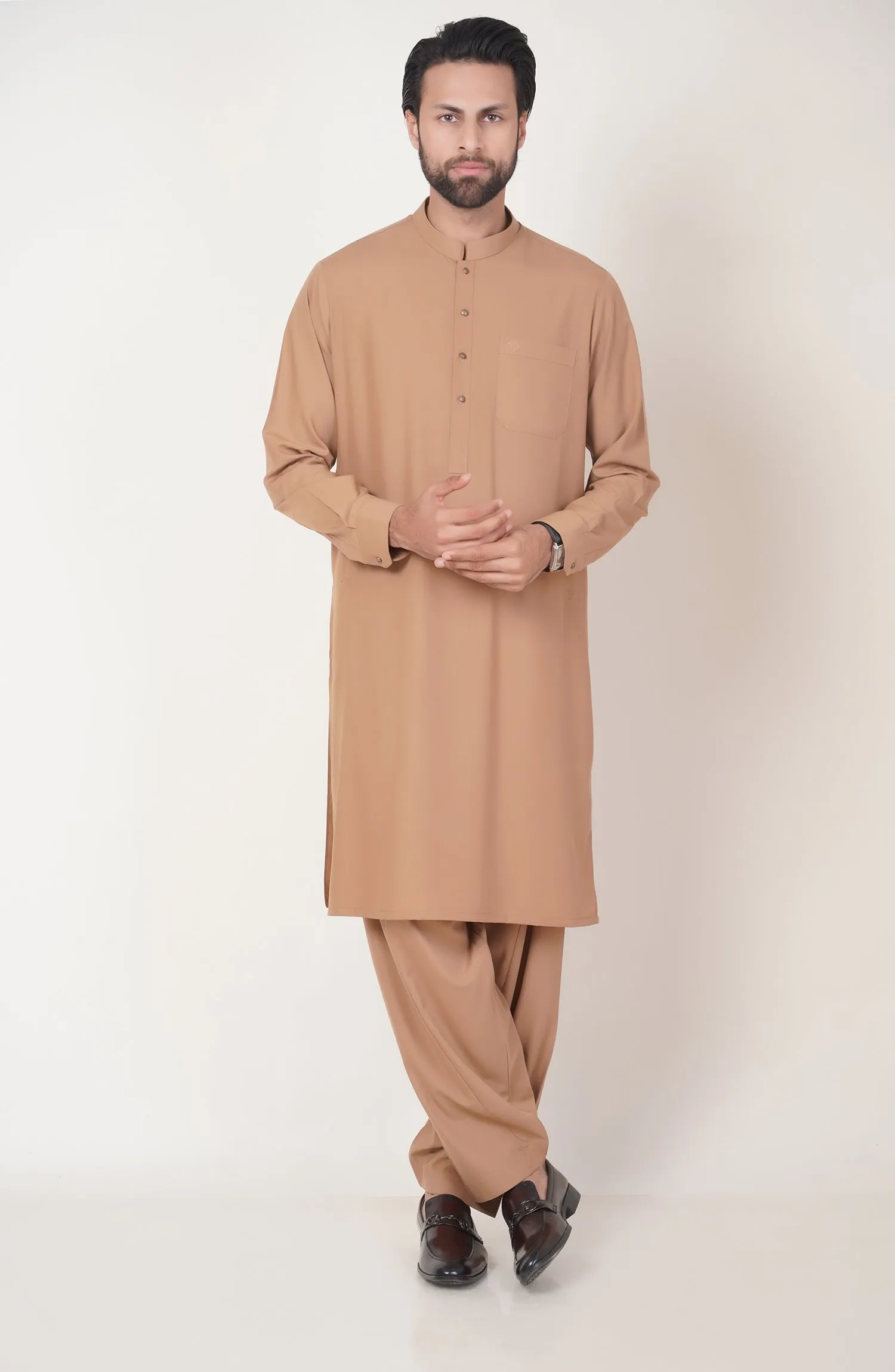 Basic Fancy Band Collar Shalwar Suit