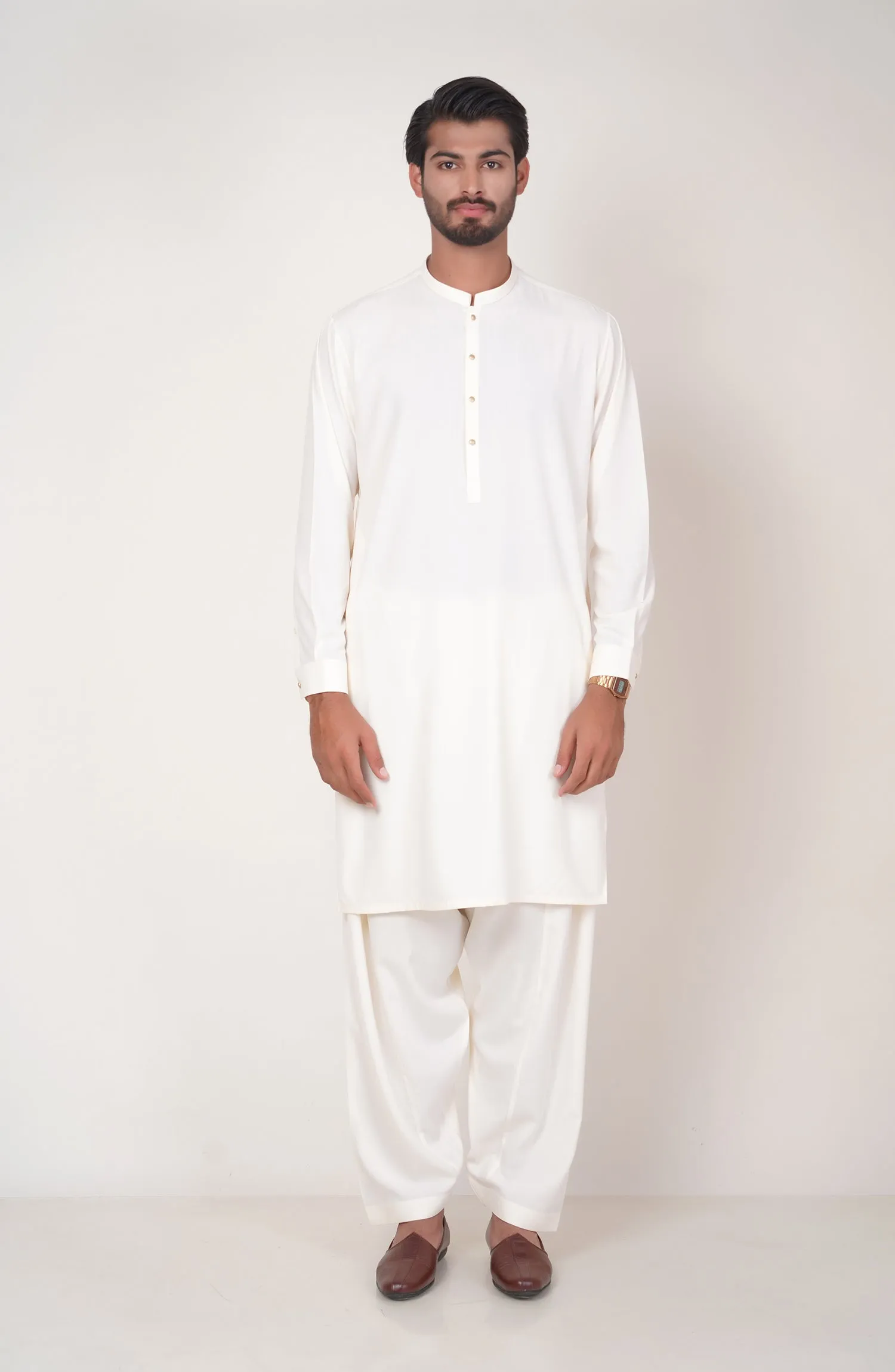 Basic Fancy Band Collar Shalwar Suit