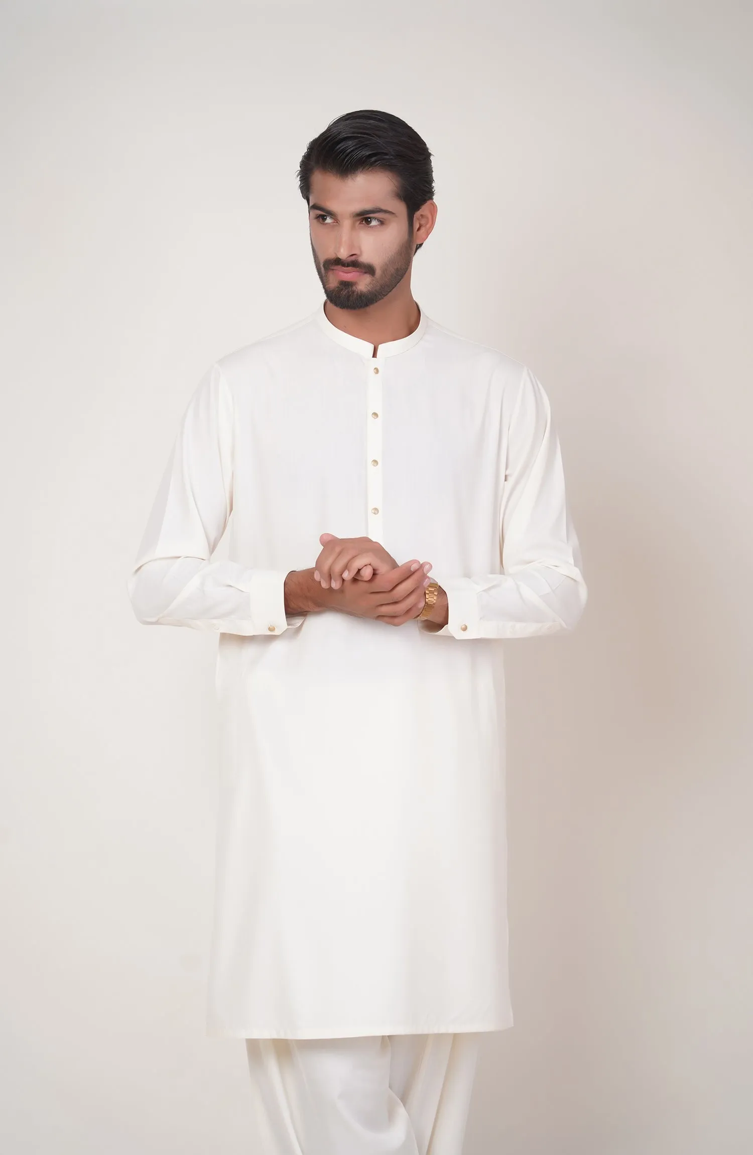 Basic Fancy Band Collar Shalwar Suit