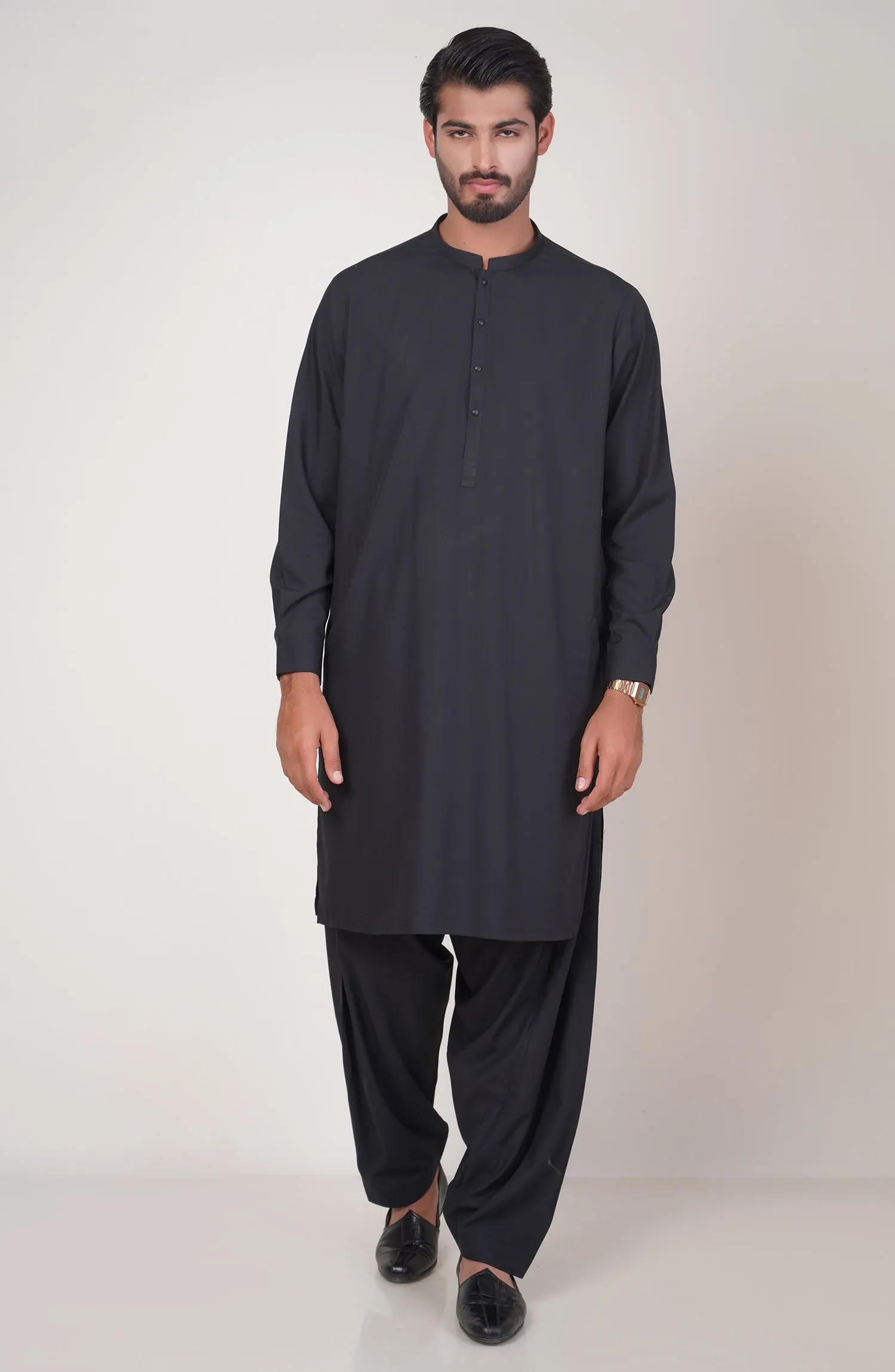 Basic Fancy Band Collar Shalwar Suit