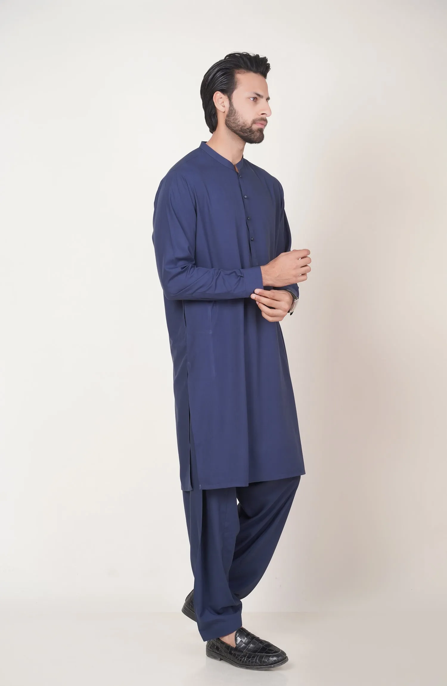 Basic Fancy Band Collar Shalwar Suit