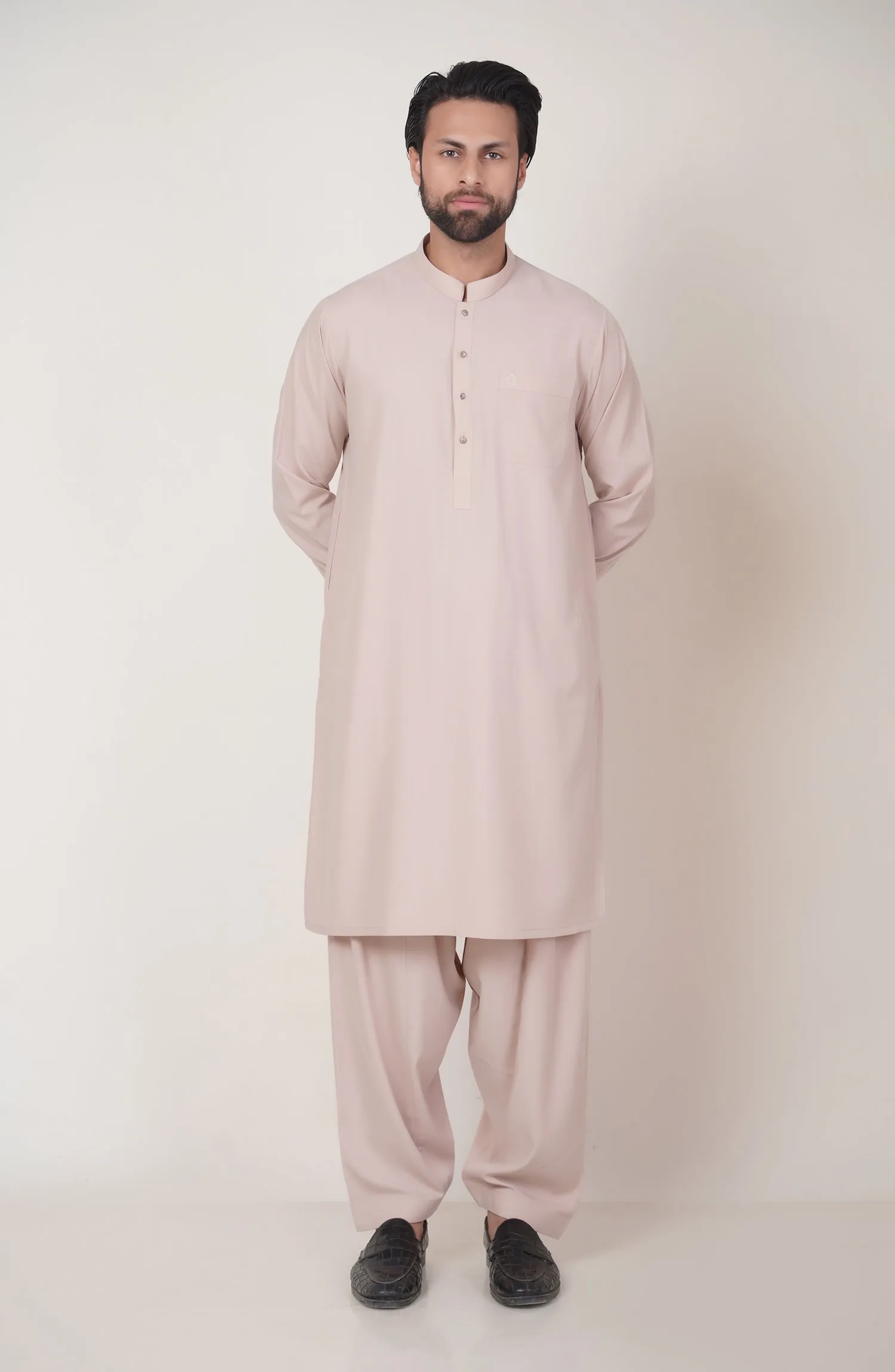 Basic Fancy Band Collar Shalwar Suit