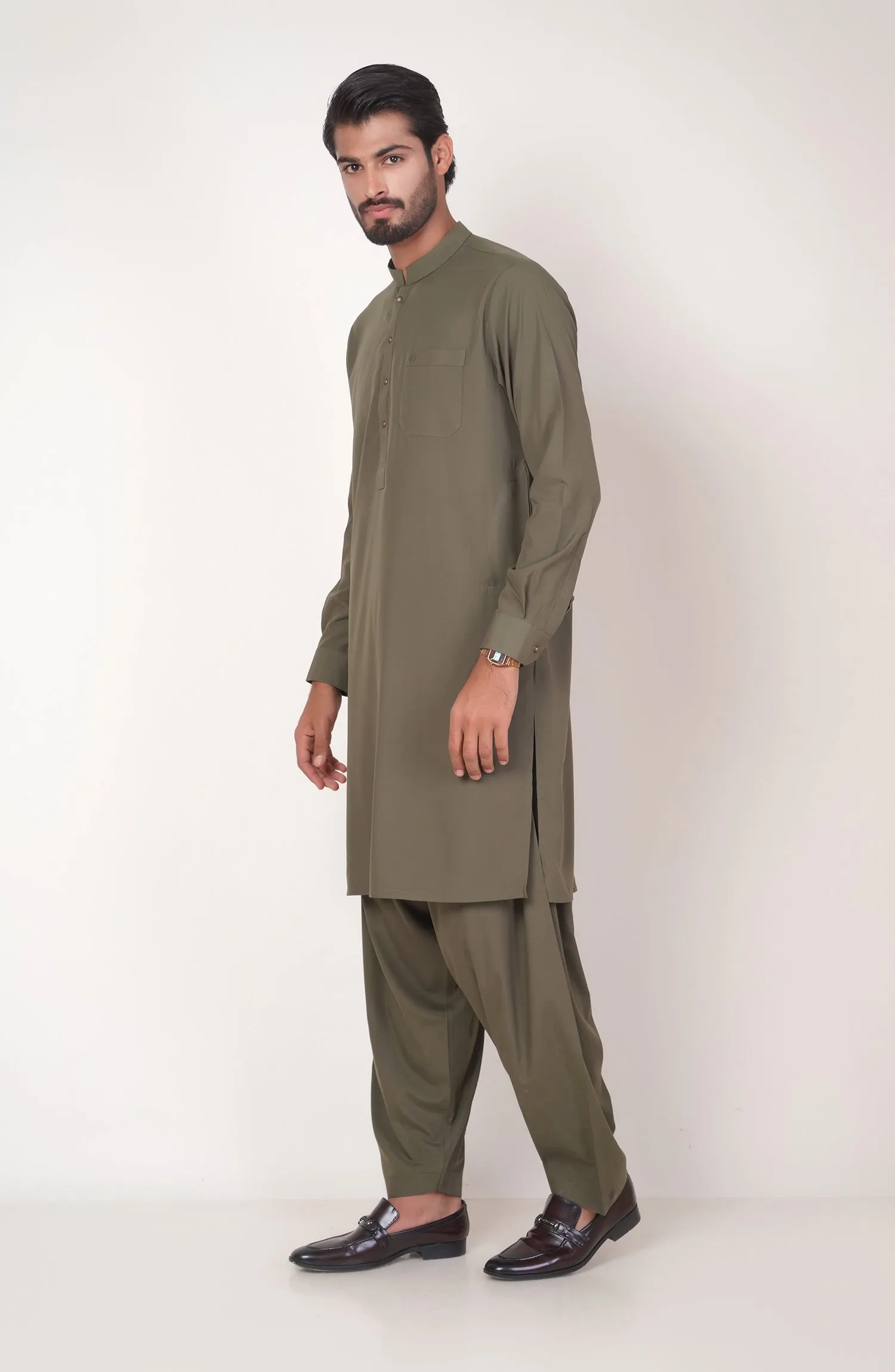 Basic Fancy Band Collar Shalwar Suit