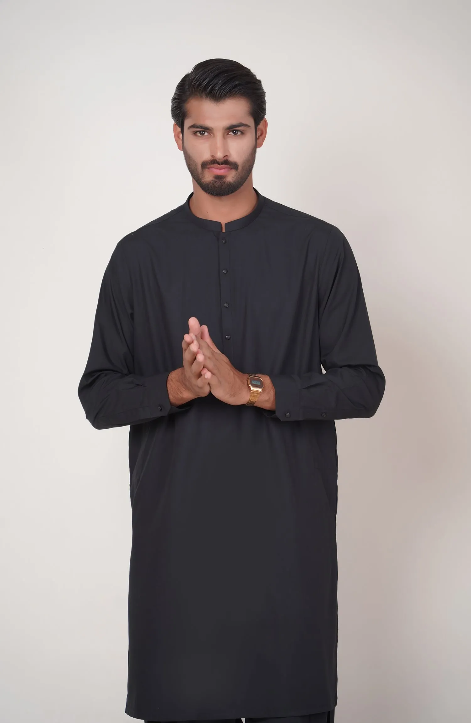 Basic Fancy Band Collar Shalwar Suit