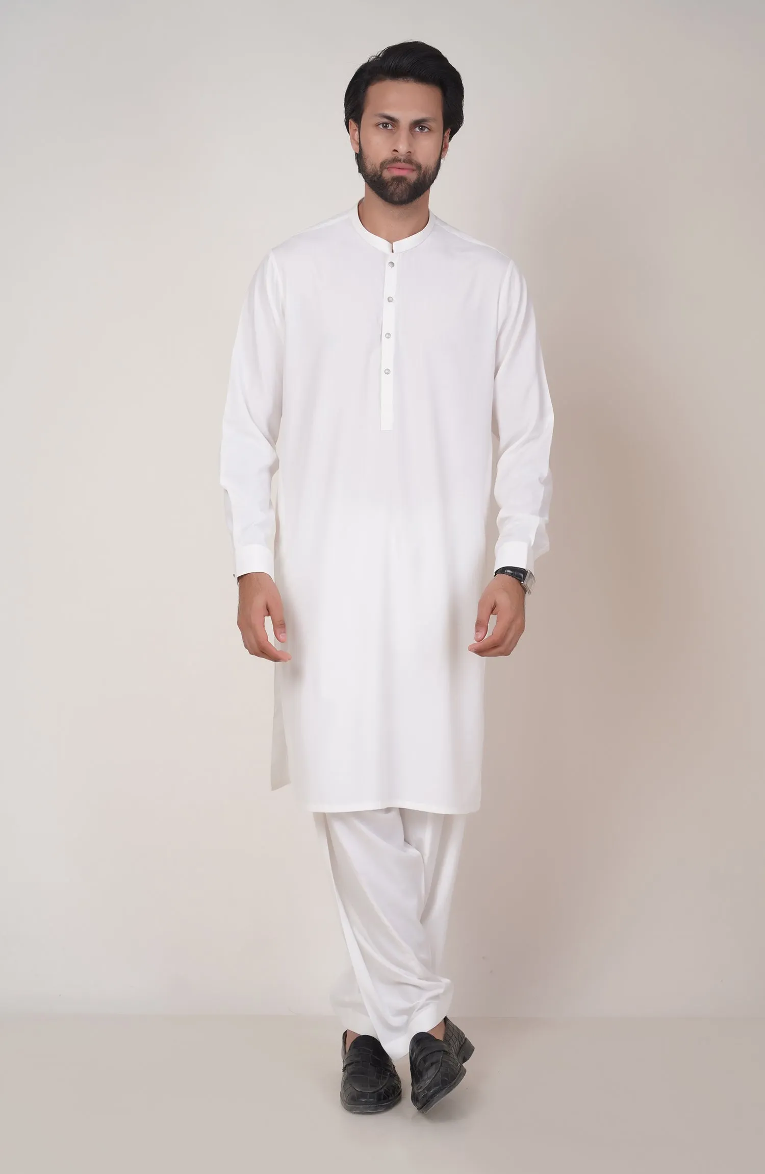 Basic Fancy Band Collar Shalwar Suit