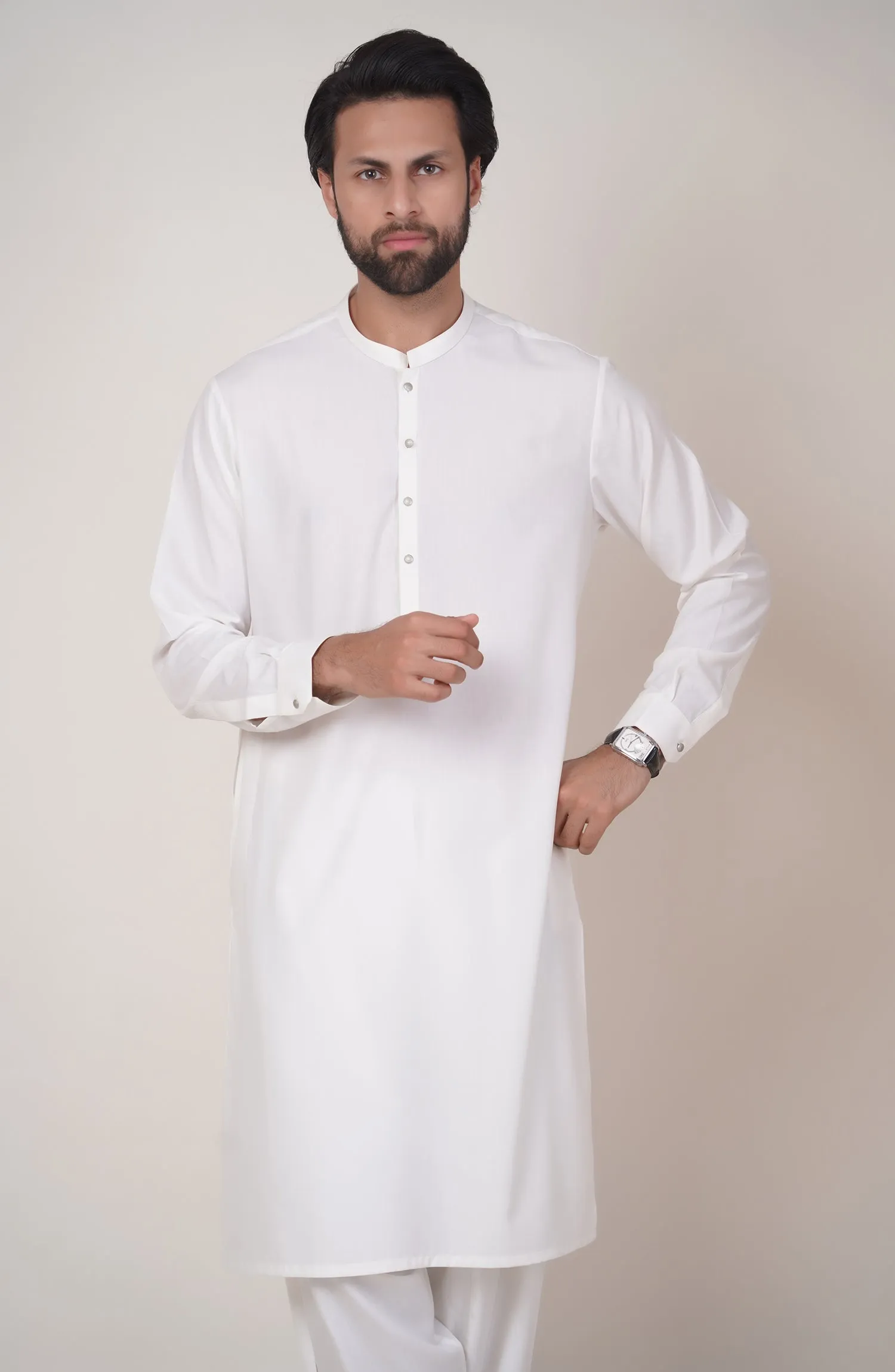 Basic Fancy Band Collar Shalwar Suit