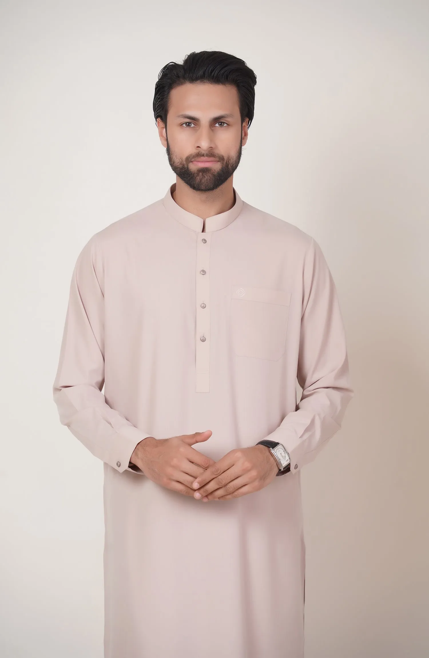 Basic Fancy Band Collar Shalwar Suit