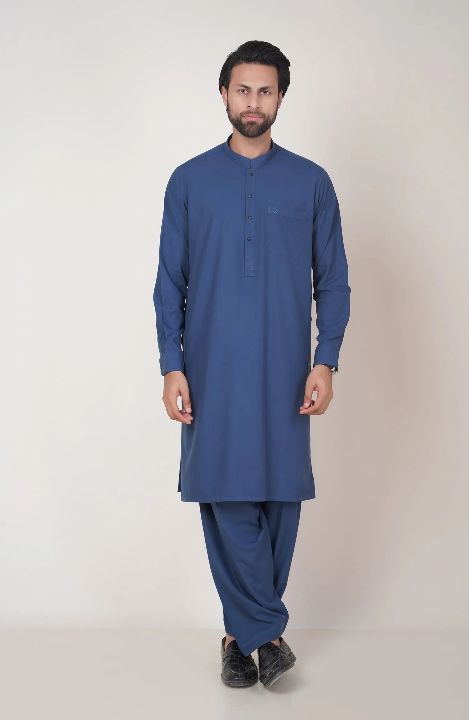 Basic Fancy Band Collar Shalwar Suit