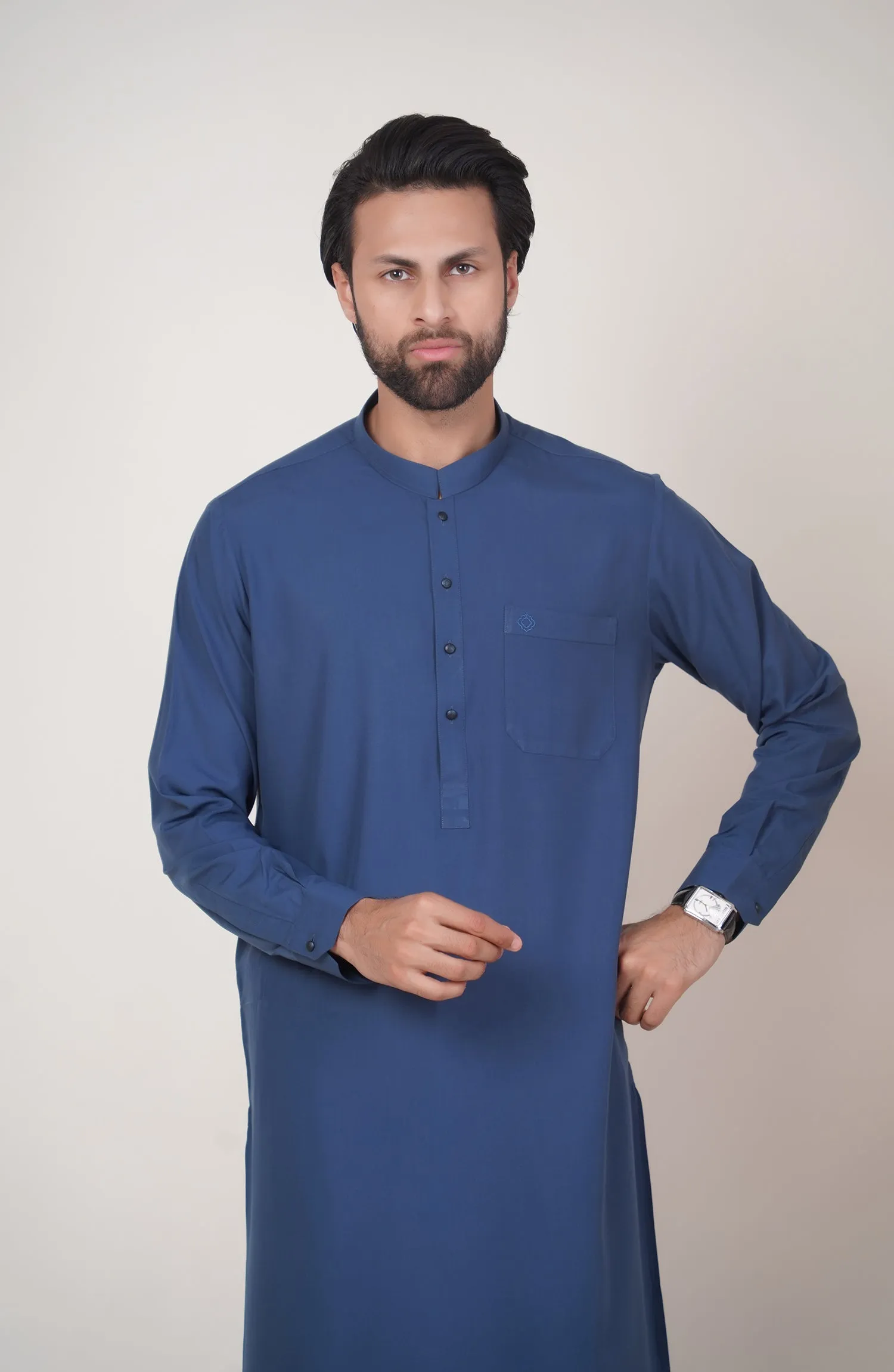 Basic Fancy Band Collar Shalwar Suit