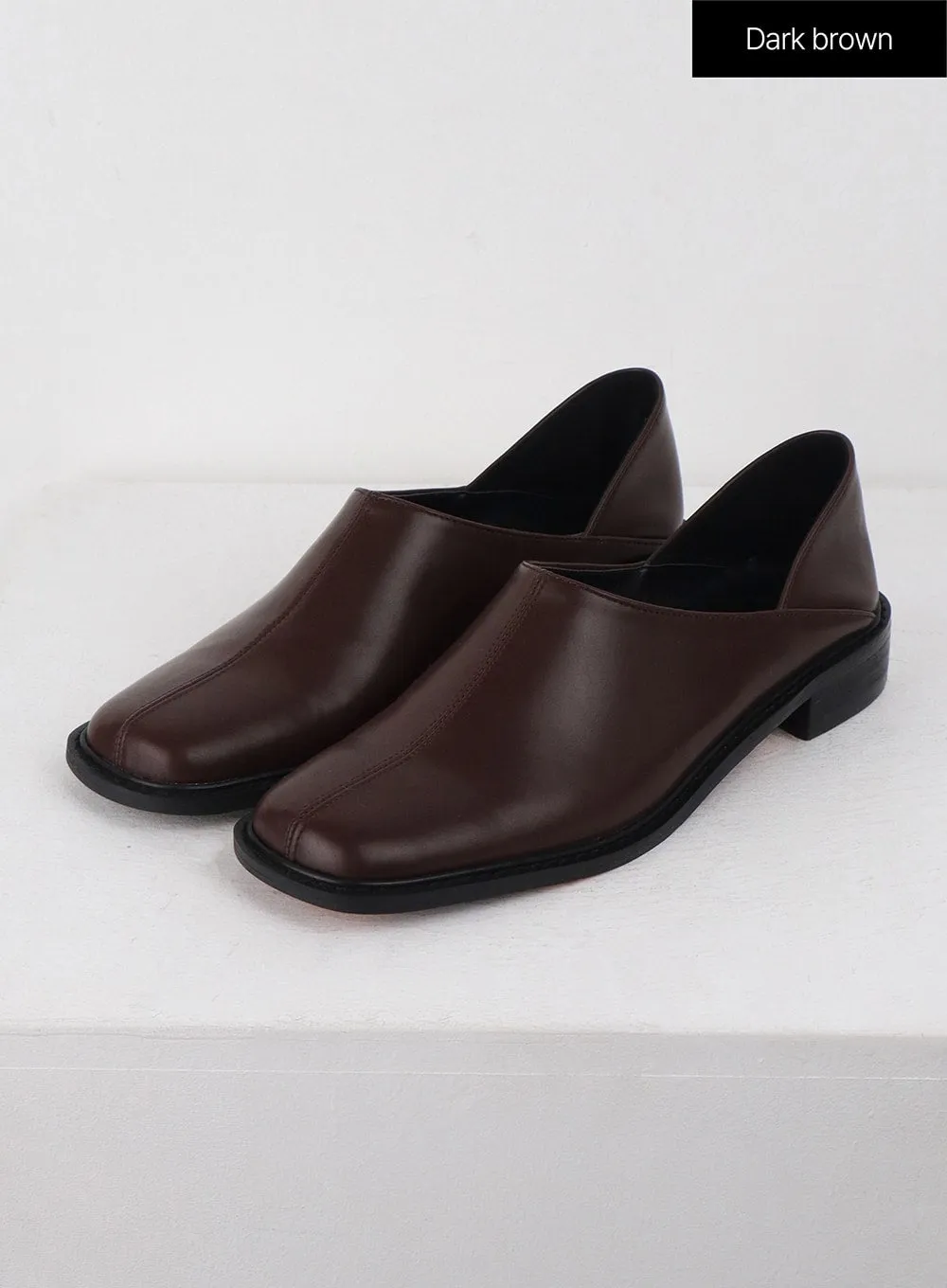 Basic Solid Faux Leather Loafers OJ415