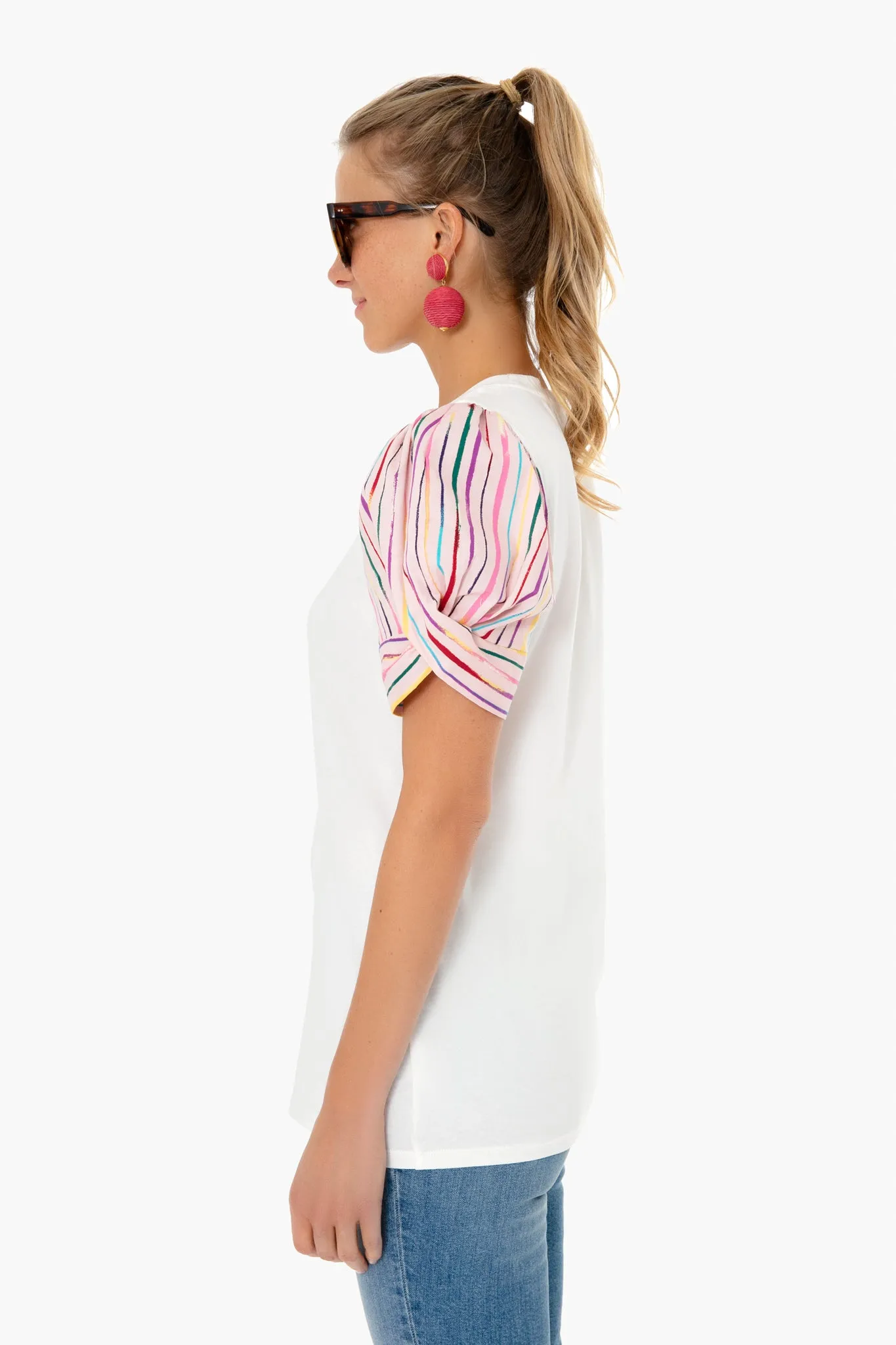 Bermuda Pink Sorbet Printed Sleeve Top