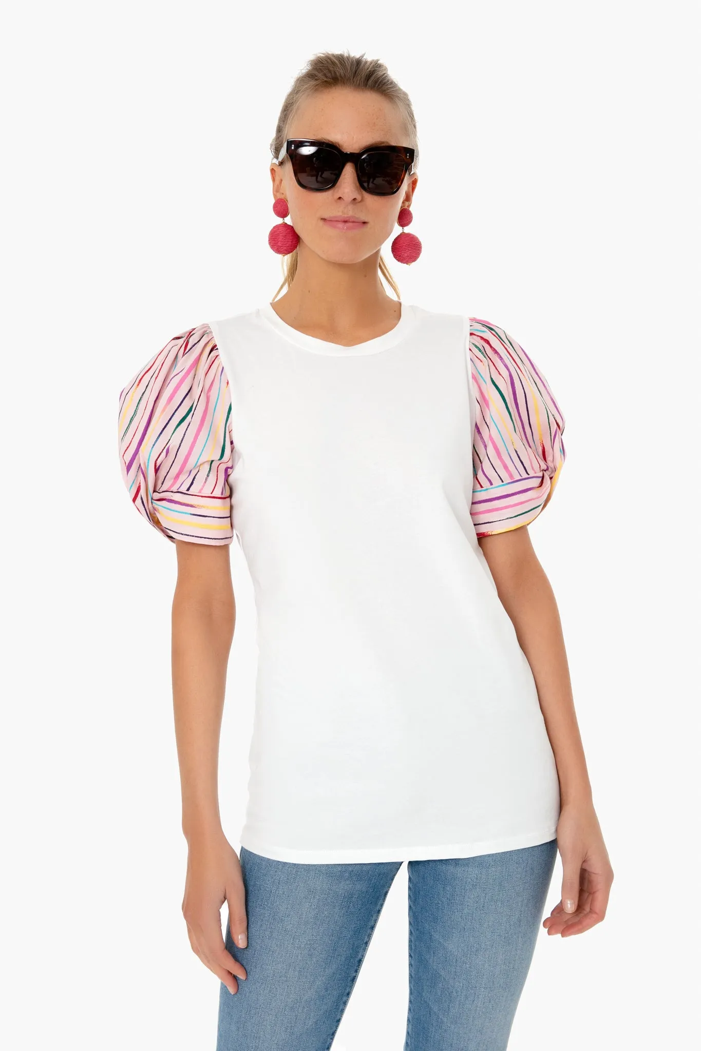 Bermuda Pink Sorbet Printed Sleeve Top