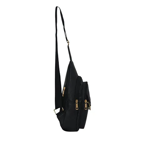 Black NGIL Faux Leather Sling Shoulder Bag