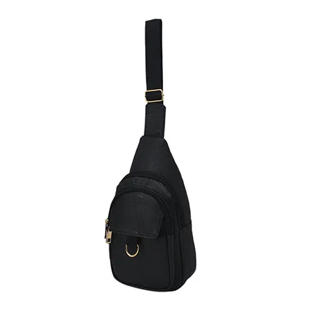 Black NGIL Faux Leather Sling Shoulder Bag