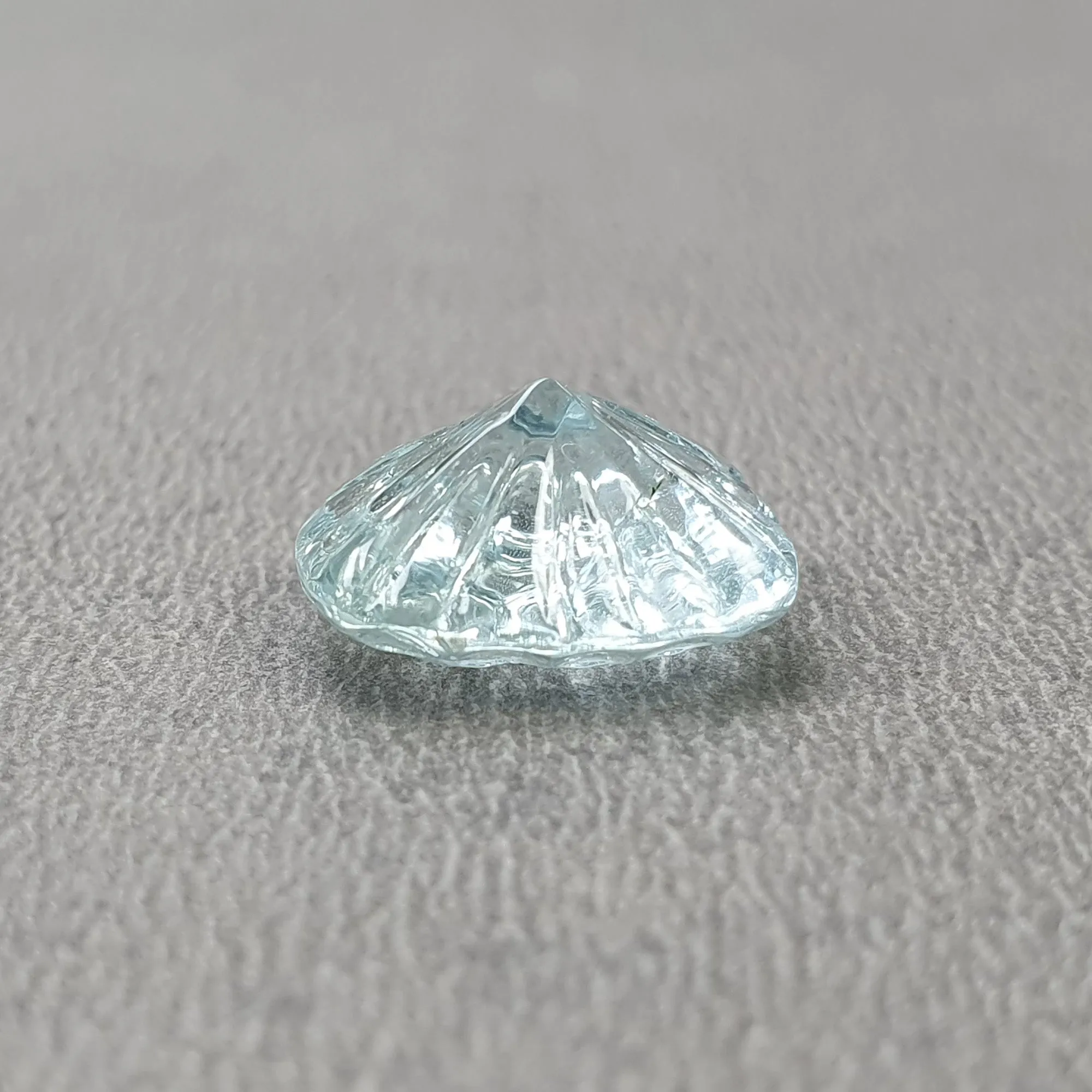 BLUE AQUAMARINE Gemstone Carving  : 5.10cts Natural Untreated Aqua Hand Carved Cushion Shape 13*10mm (With Video)