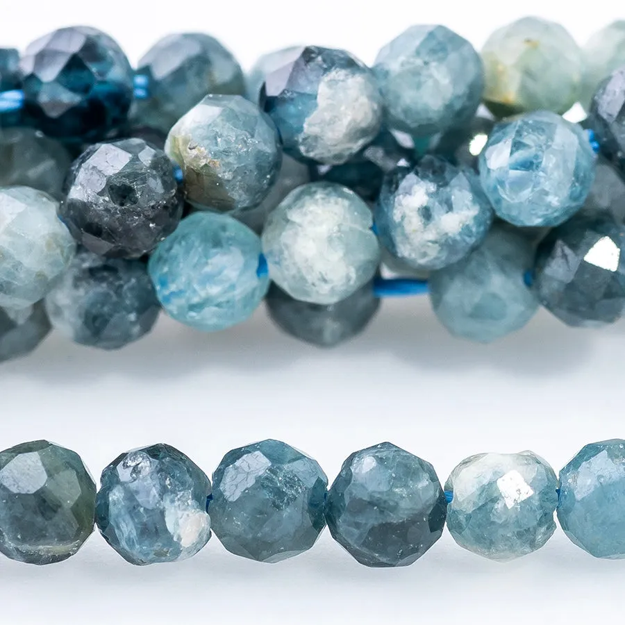 Blue Tourmaline 3mm Round Faceted - Microfaceted Rounds - 15-16 inch