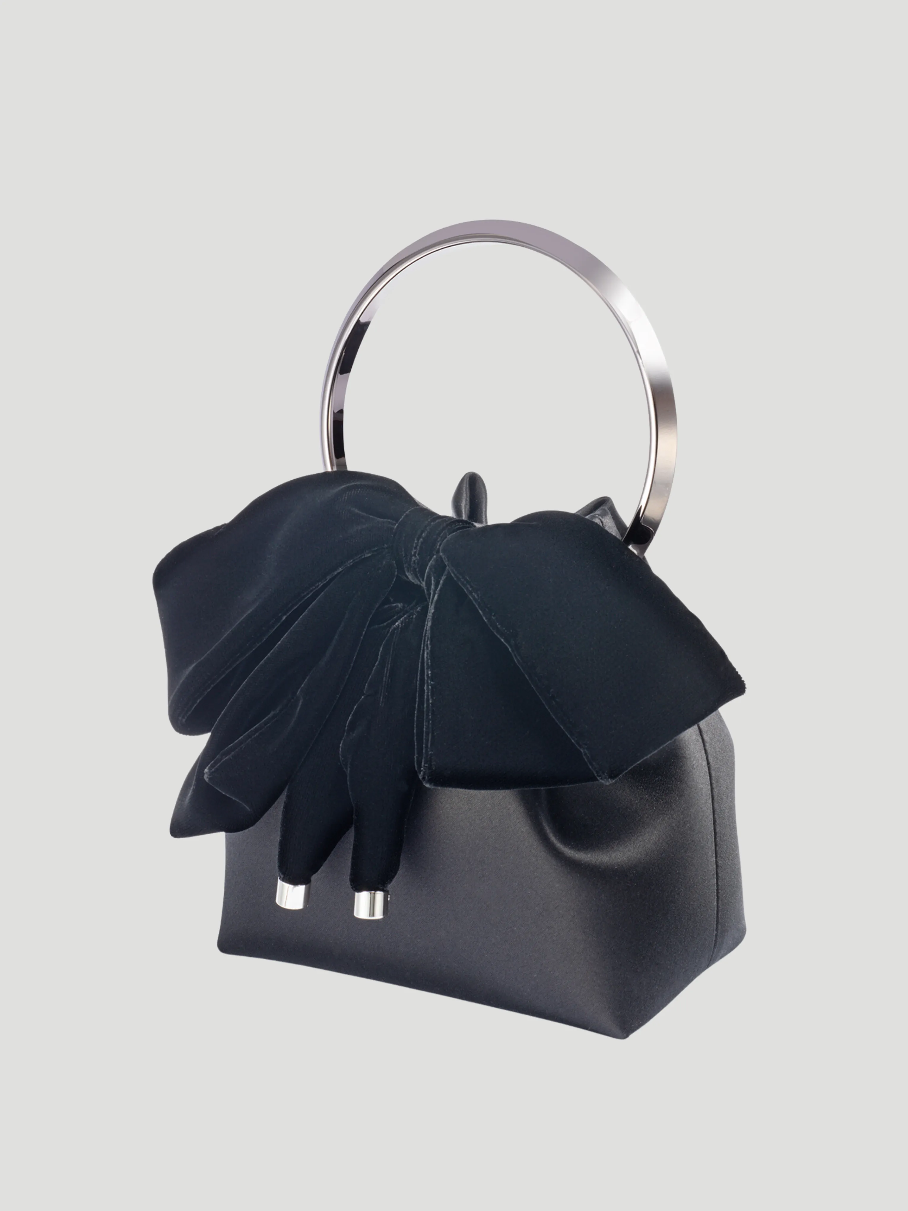 Bon Bon Bow Bucket Satin Top-Handle Bag