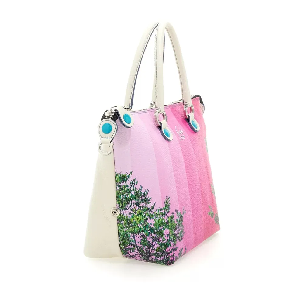 Borsa Donna a Mano con Tracolla GABS G3 PLUS Holiday in Pelle stampa Sfumature di Rosa Large