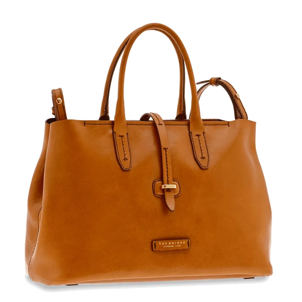 Borsa Donna a Mano con Tracolla THE BRIDGE in Pelle Cognac linea Dalston