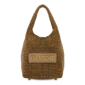 Borsa Donna a Mano Mini LOVE MOSCHINO linea Bling Bling Oro con Strass