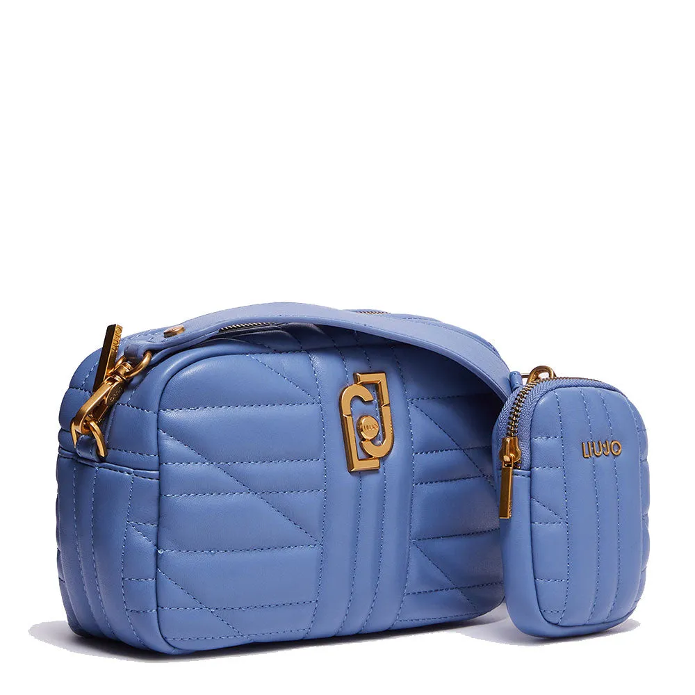 Borsa Donna a Tracolla LIU JO Ecosostenibile Matelassè Azzurro Polvere AF3125