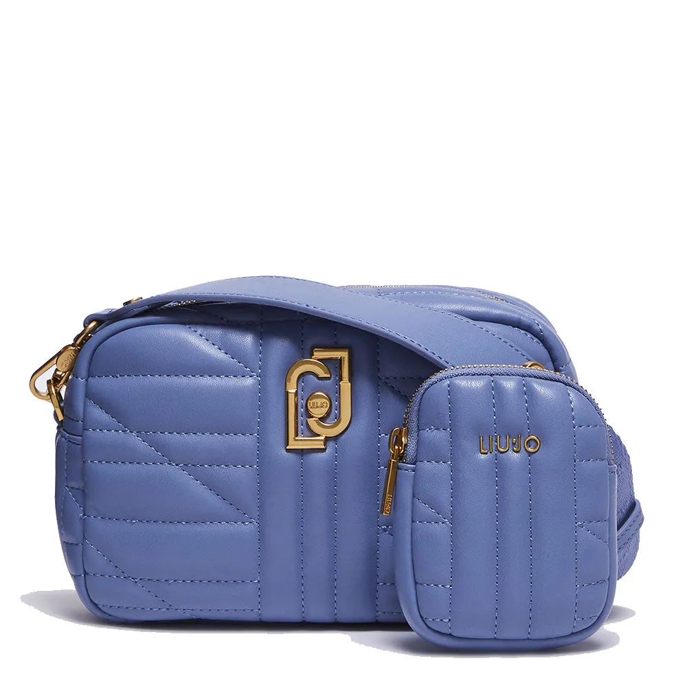 Borsa Donna a Tracolla LIU JO Ecosostenibile Matelassè Azzurro Polvere AF3125