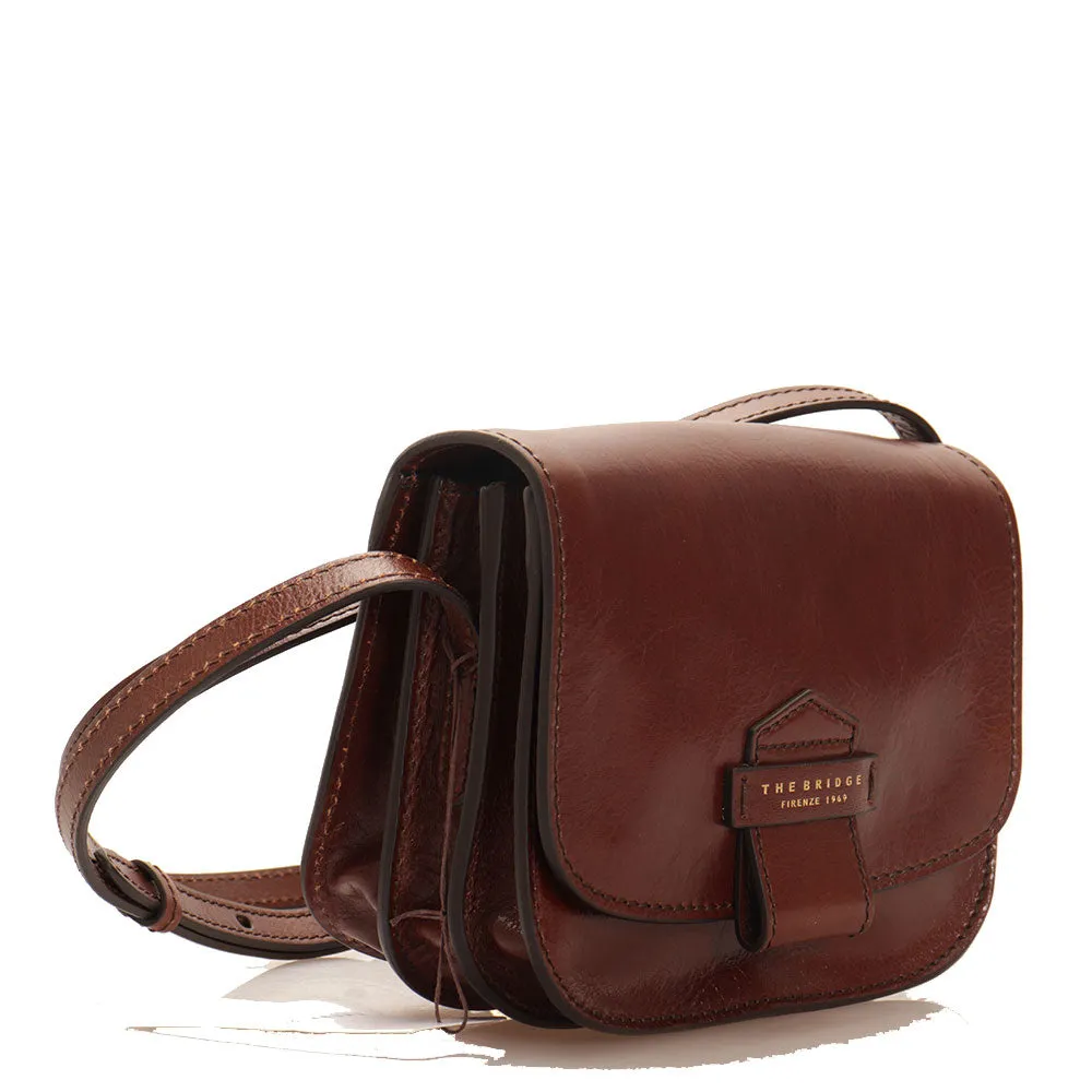 Borsa Donna a Tracolla Media THE BRIDGE in Pelle Marrone linea Core