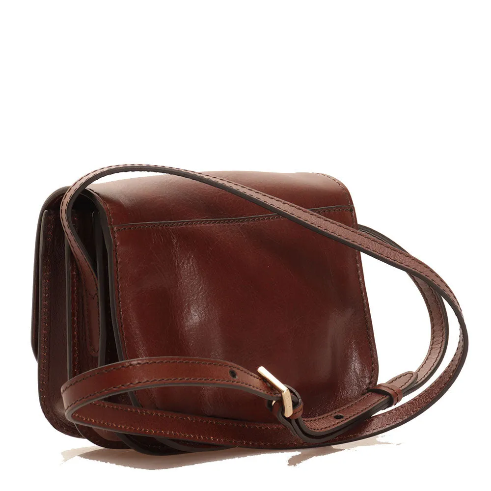 Borsa Donna a Tracolla Media THE BRIDGE in Pelle Marrone linea Core