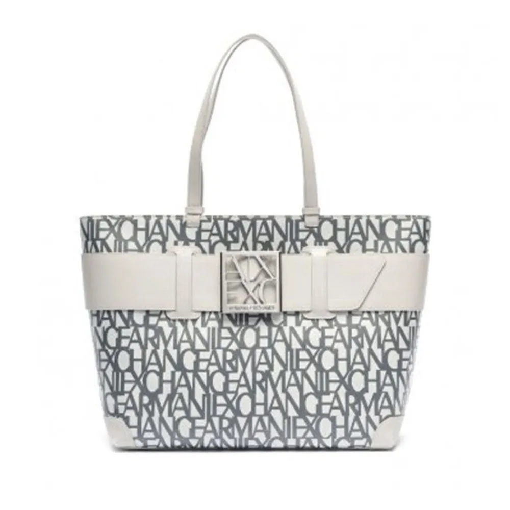 Borsa Donna Shopper a Spalla ARMANI EXCHANGE Colore Off White - Grey