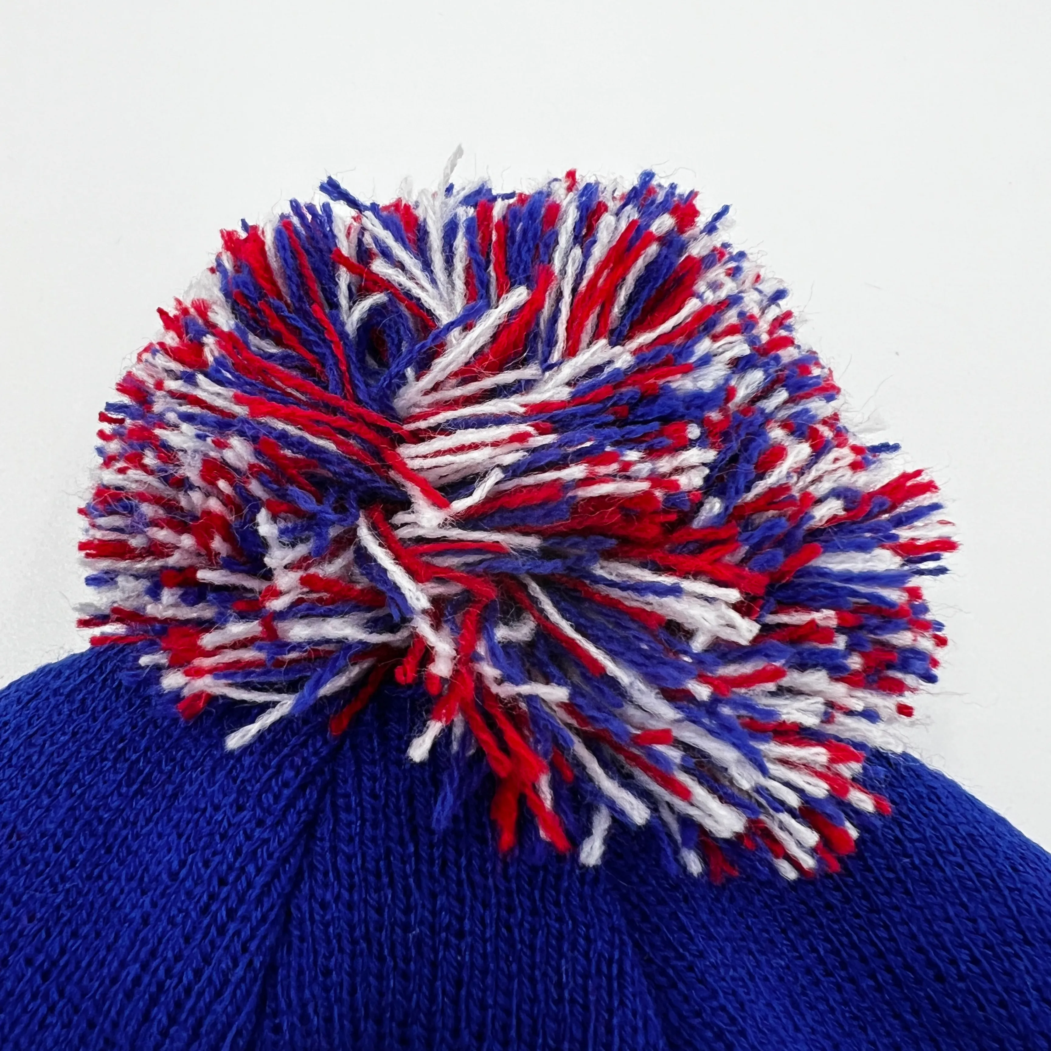 Buffalo Red, White, and Blue Knit Pom Pom Winter Hat