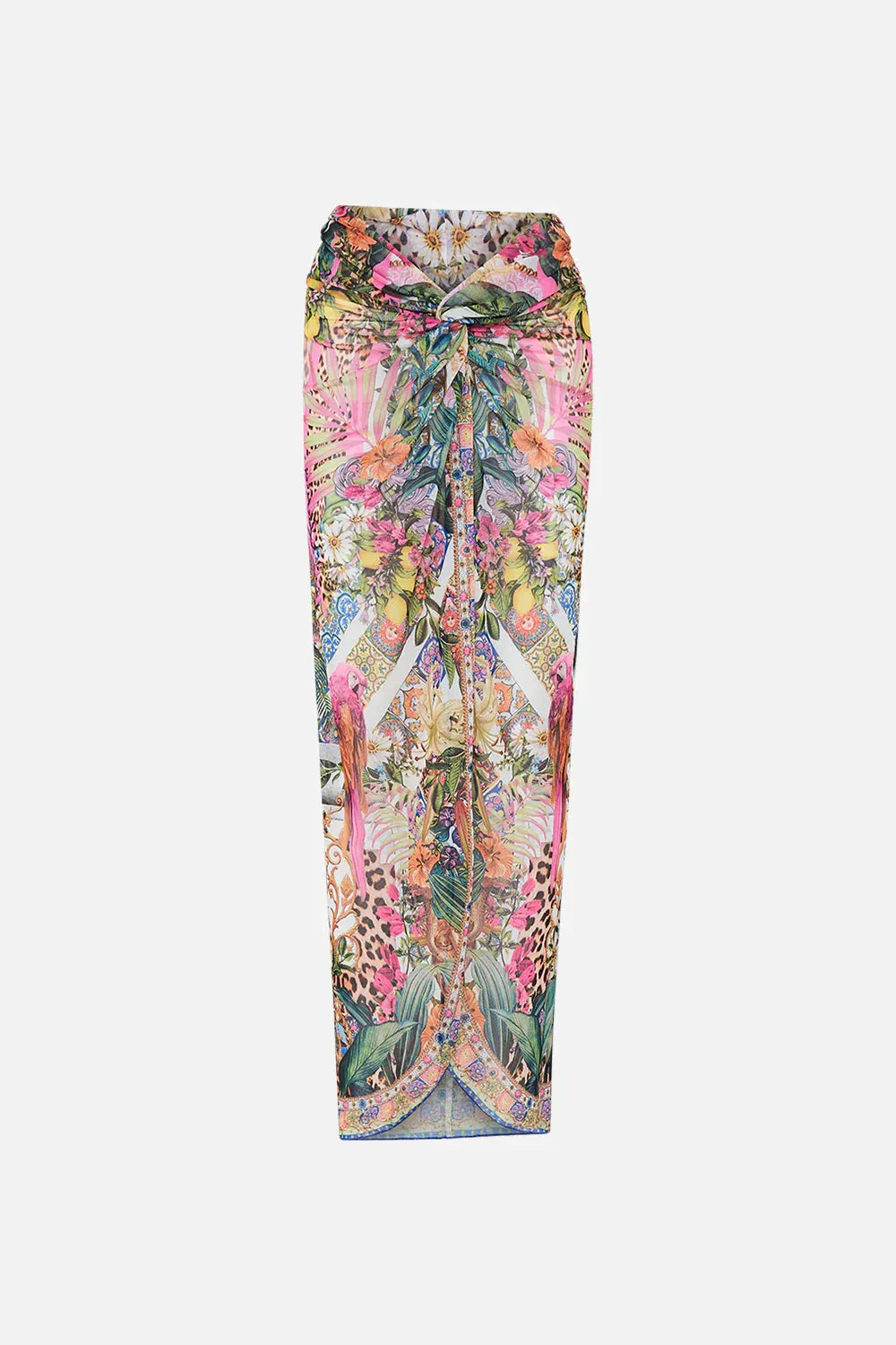 Camilla - Twist Front Long Skirt - Flowers of Neptune