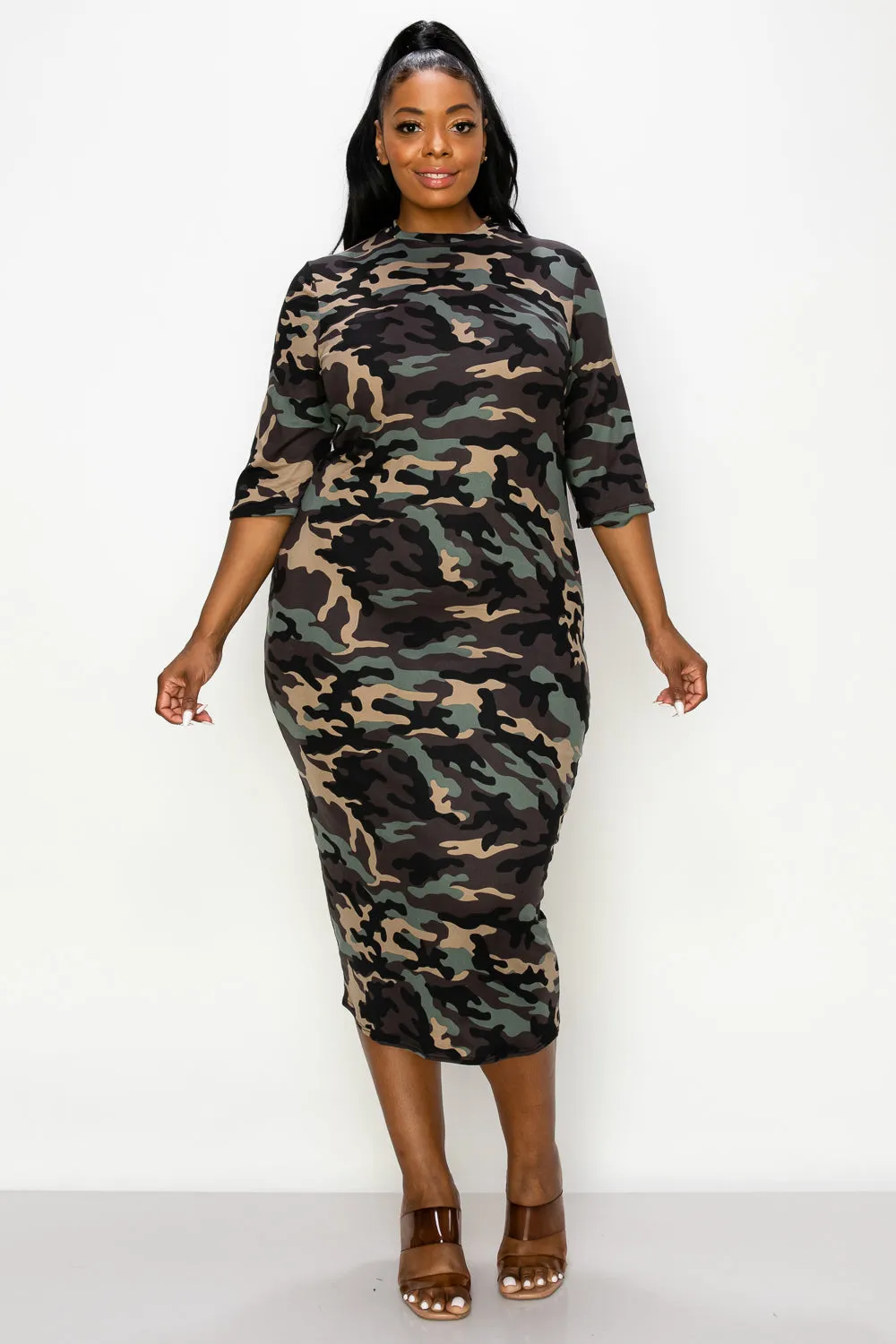 Camo Midi Dress