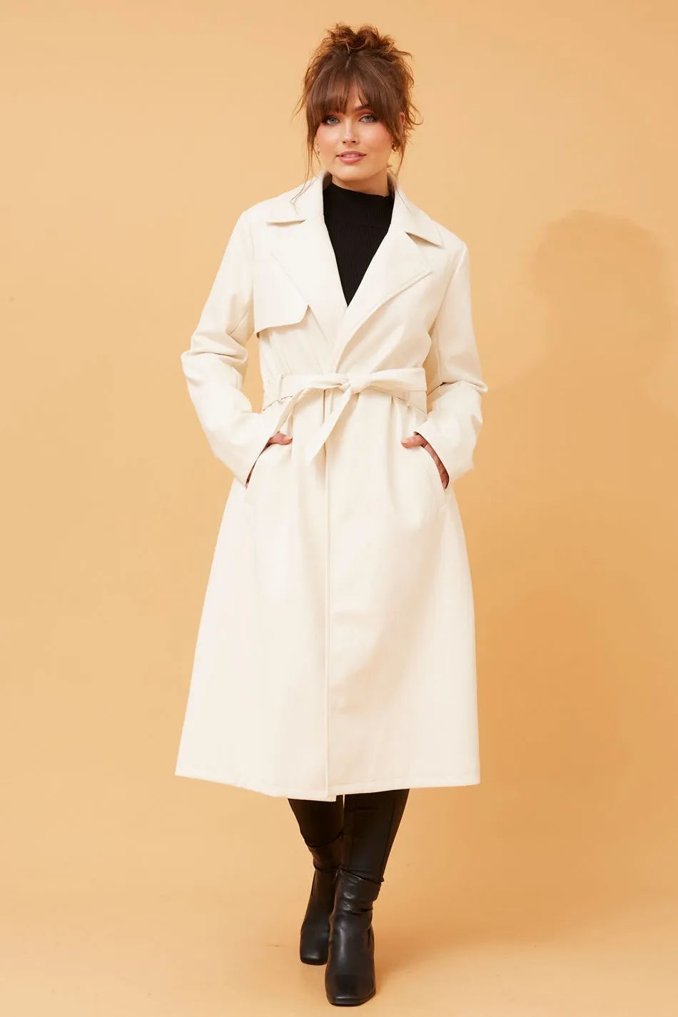 CARTIA FAUX LEATHER COAT