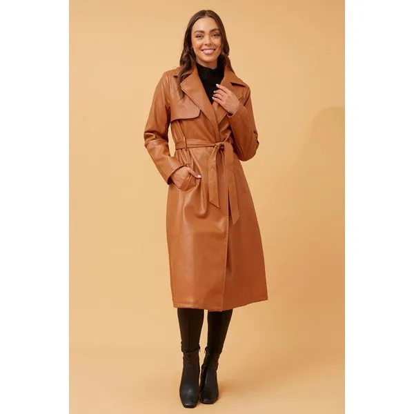 CARTIA FAUX LEATHER COAT