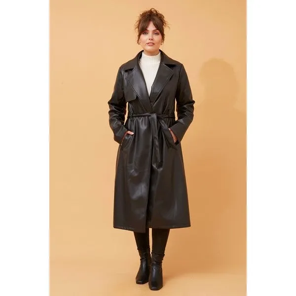 CARTIA FAUX LEATHER COAT